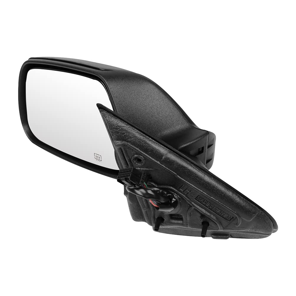 OCPTY Black Left Side Mirror Replacement for 2005-2010 Jeep Grand Cherokee - Textured Heated Manual Folding Mirror Glass - Perfect for Off-Roading, Daily Commuting & Winter Driving
