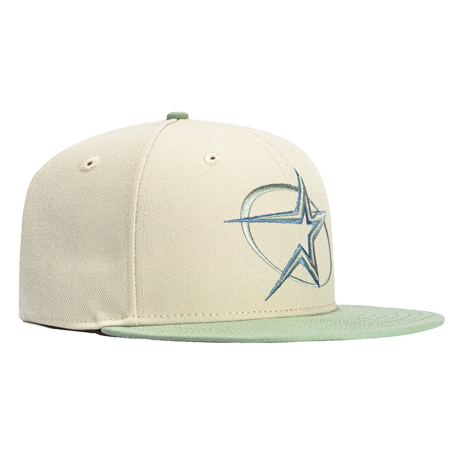 New Era 59Fifty Houston Astros 1997 BP Baseball Cap - Stone & Everest Green - Official MLB Licensed Hat for Baseball Games, Sports Fans & Streetwear Fashion