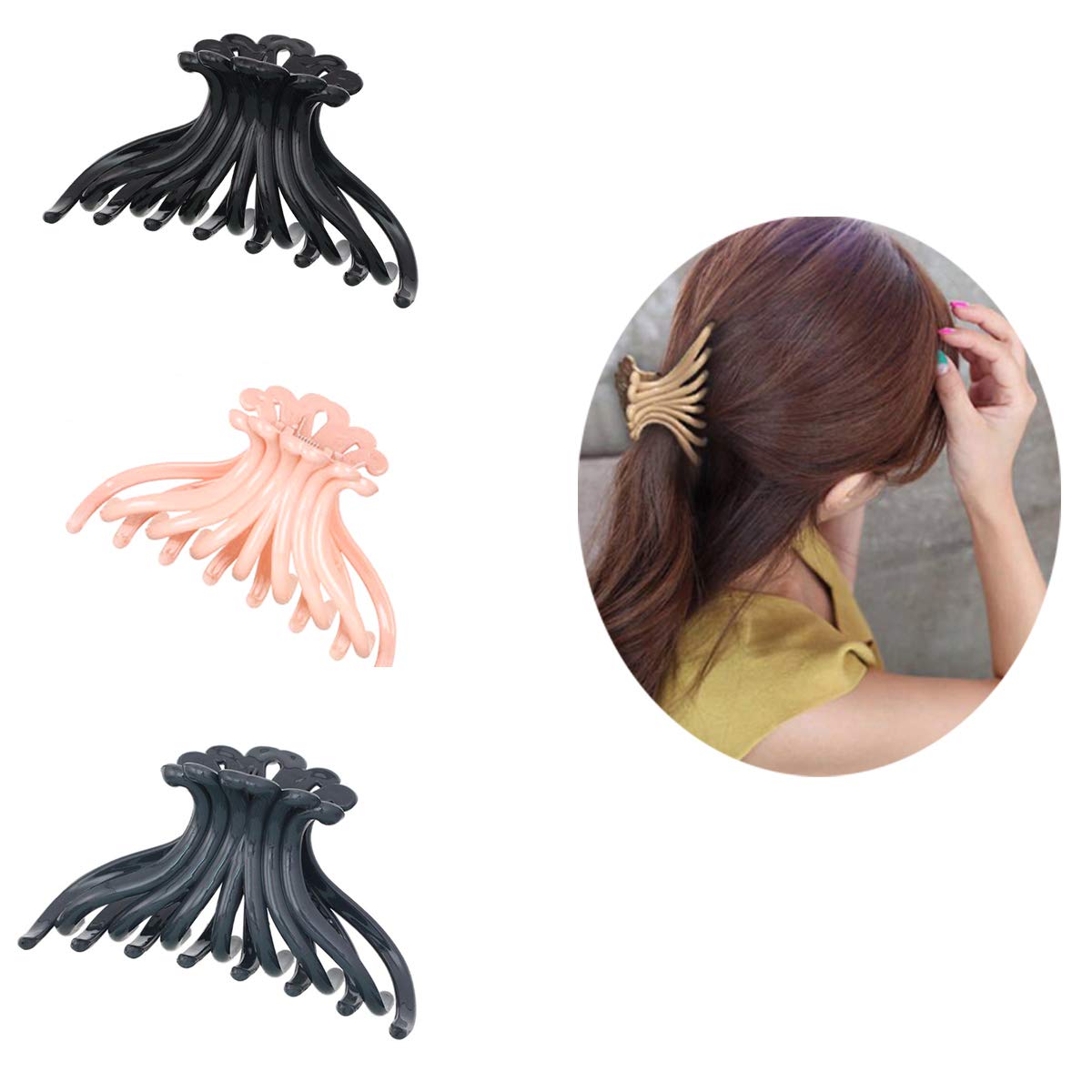 Women's Hair Claw Clips - 2 Pack Strong Hold Barrettes for Thick Hair | Perfect for Ponytails, Buns & Everyday Styling