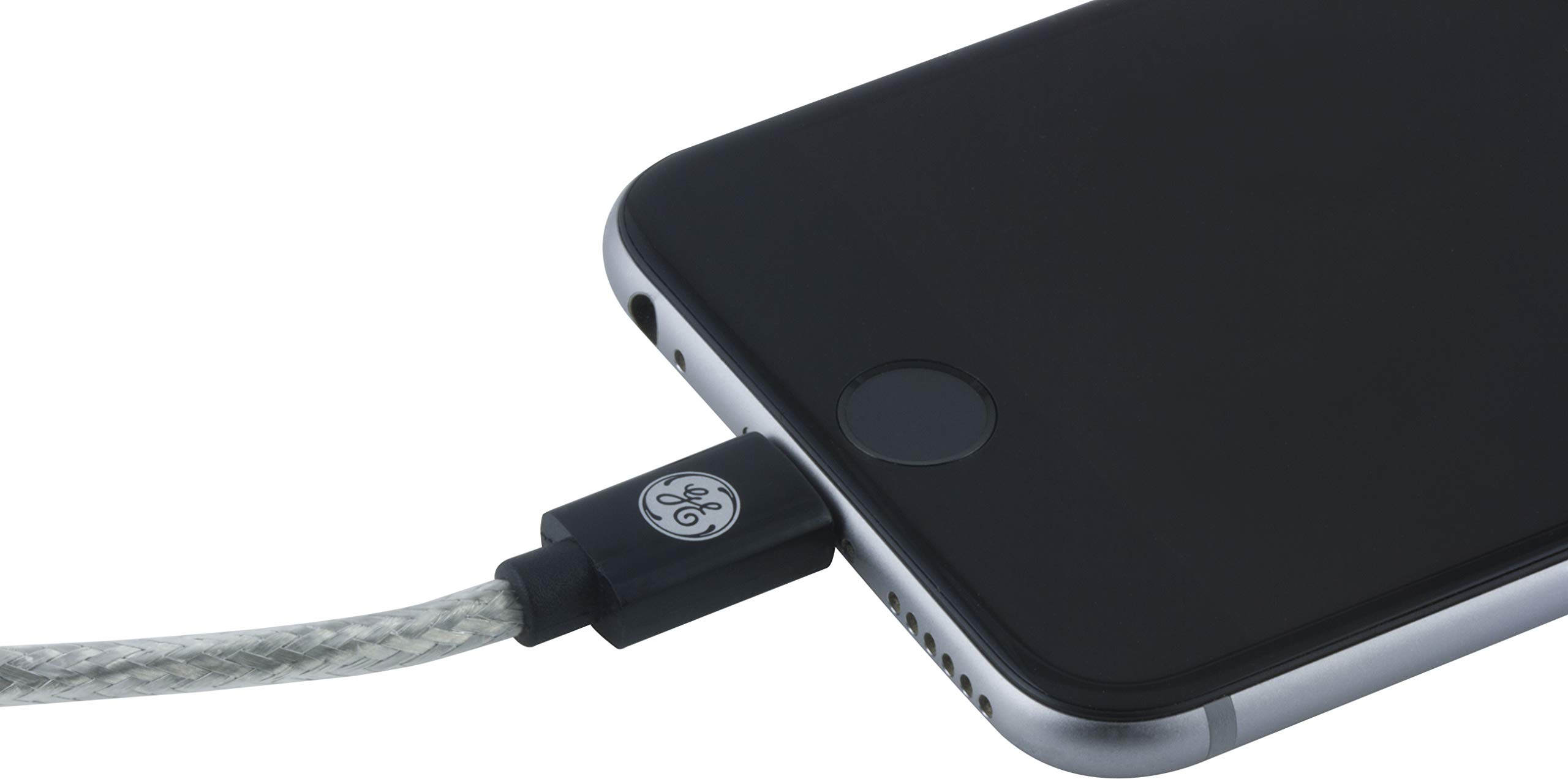 GE Pro 1ft Lightning to USB Charging Cable - MFi Certified for iPhone 12/11/Pro/Max/XS/XR/X/8, iPad, iPad Mini, iPad Air (Model 38292) - Fast Charging & Data Sync for Home, Office & Travel