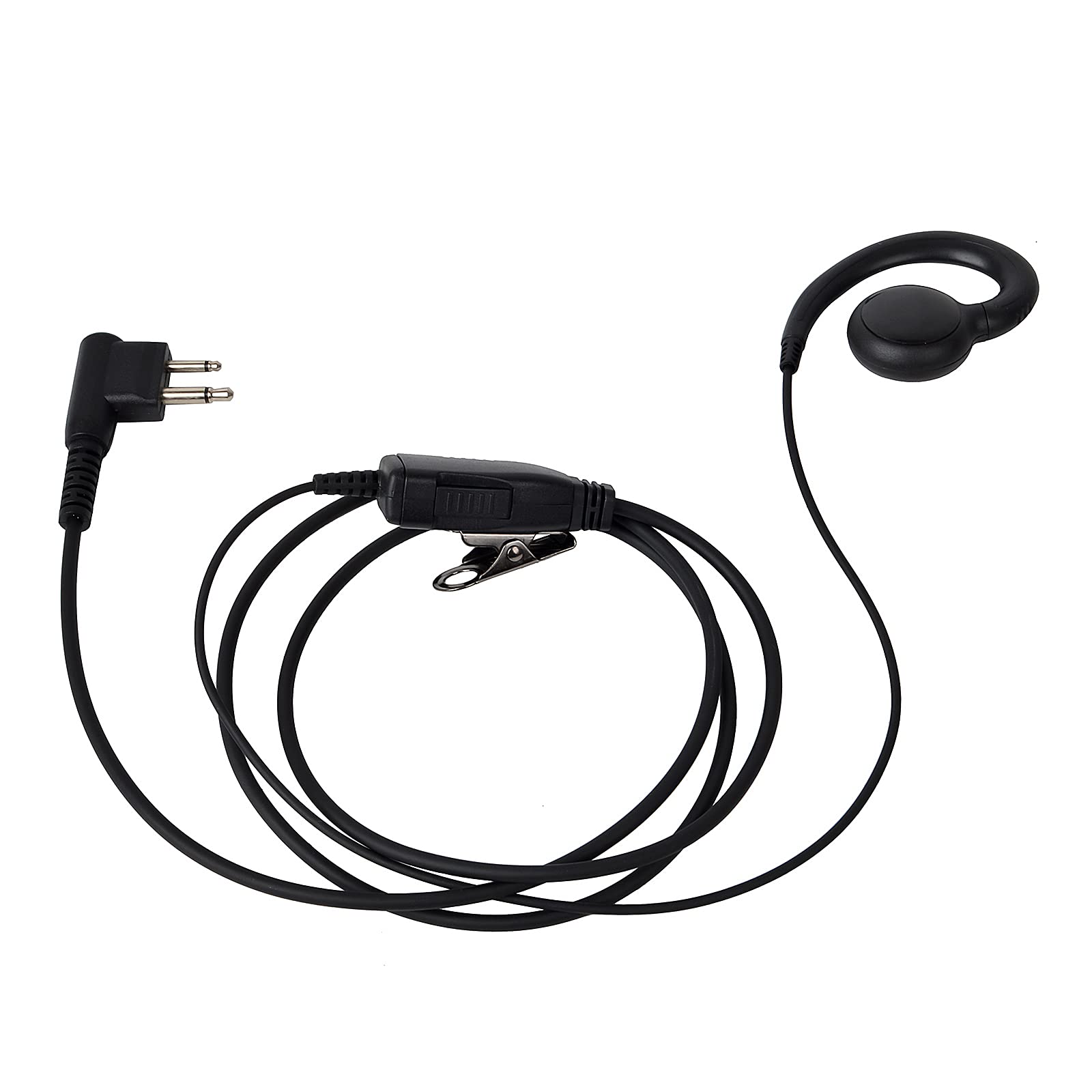 4 Pack HYS Motorola DP1400 CP040 GP88 GP300 Walkie Talkie Security Earpiece with Mic - C-Shape Headset for Construction, Security & Event Staff Communication
