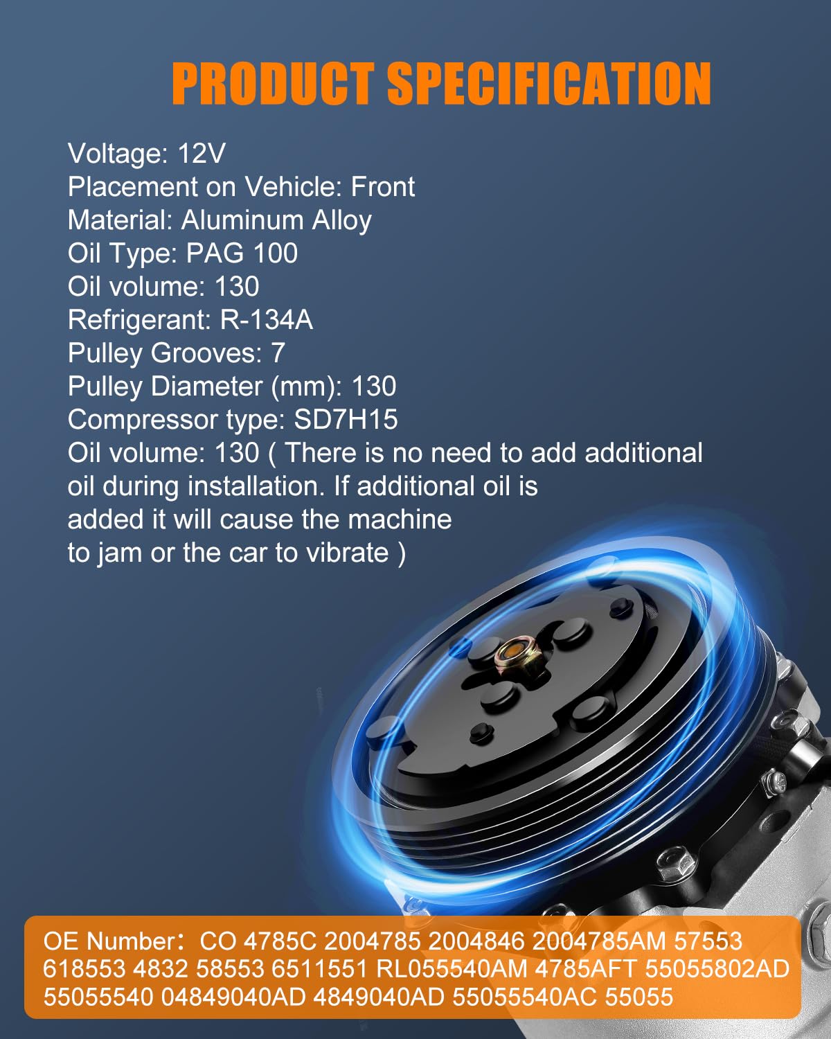 Replacement 4785C AC Compressor with Clutch for Dodge Ram 1500 3.9L 5.2L 5.9L (1995-2002) - Perfect for Cooling System Repair & Summer Road Trips