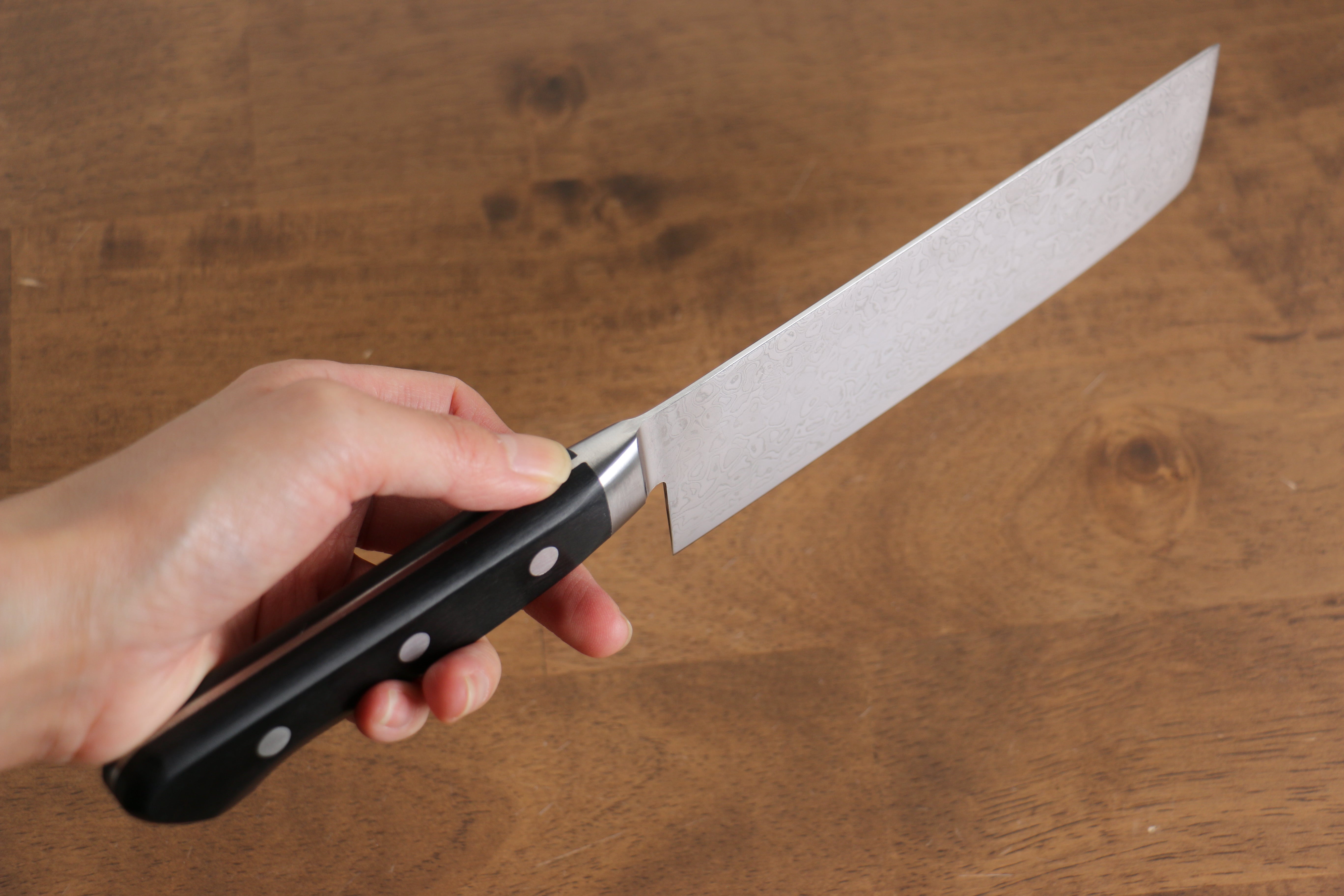 Premium AUS10 Damascus Nakiri Knife 170mm - Mirrored Finish, Black Pakkawood Handle - Japanese Kitchen Knife for Professional Chefs & Home Cooking - Perfect for Slicing Vegetables, Herbs & Boneless Meat