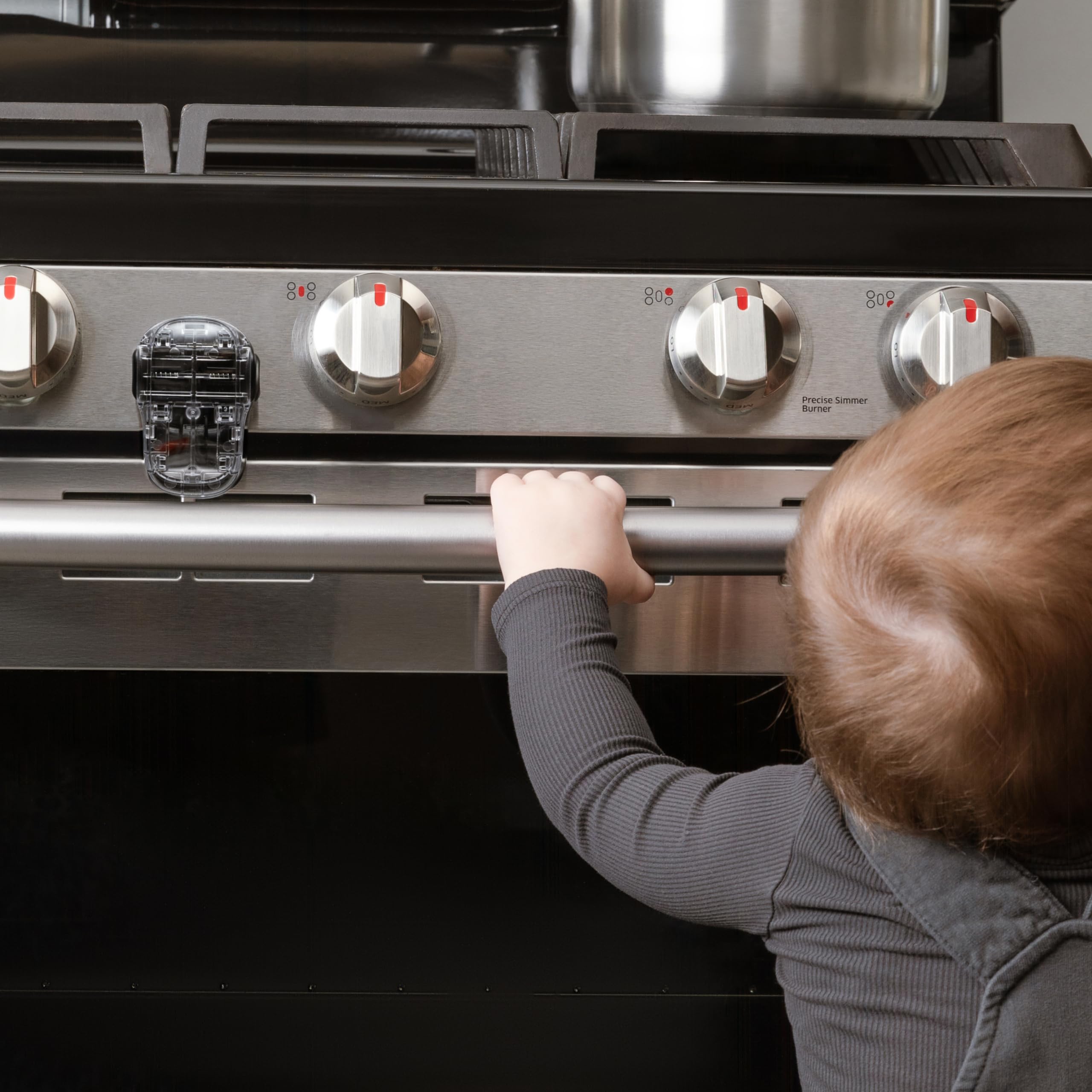 **Heat-Resistant Oven Door Lock for Child Safety - Baby Proofing with Strong 3M Adhesive - Easy One-Hand Installation, No Tools Needed - Perfect for Childproofing Kitchens & Homes**    *(Use Case: Keep toddlers safe from hot ovens while cooking, baking, or meal prepping in family-friendly kitchens.)*