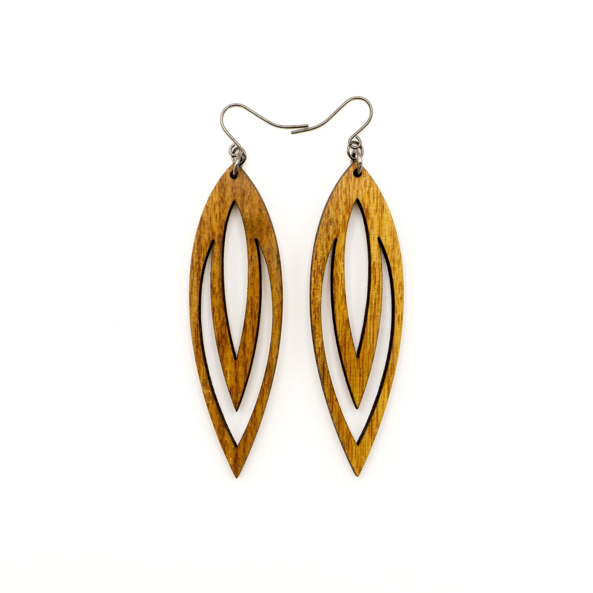 Totem 07 [L] Canarywood Wood Earrings - Handmade Boho Chic Dangle Earrings for Women, Perfect for Festivals, Parties, and Everyday Wear