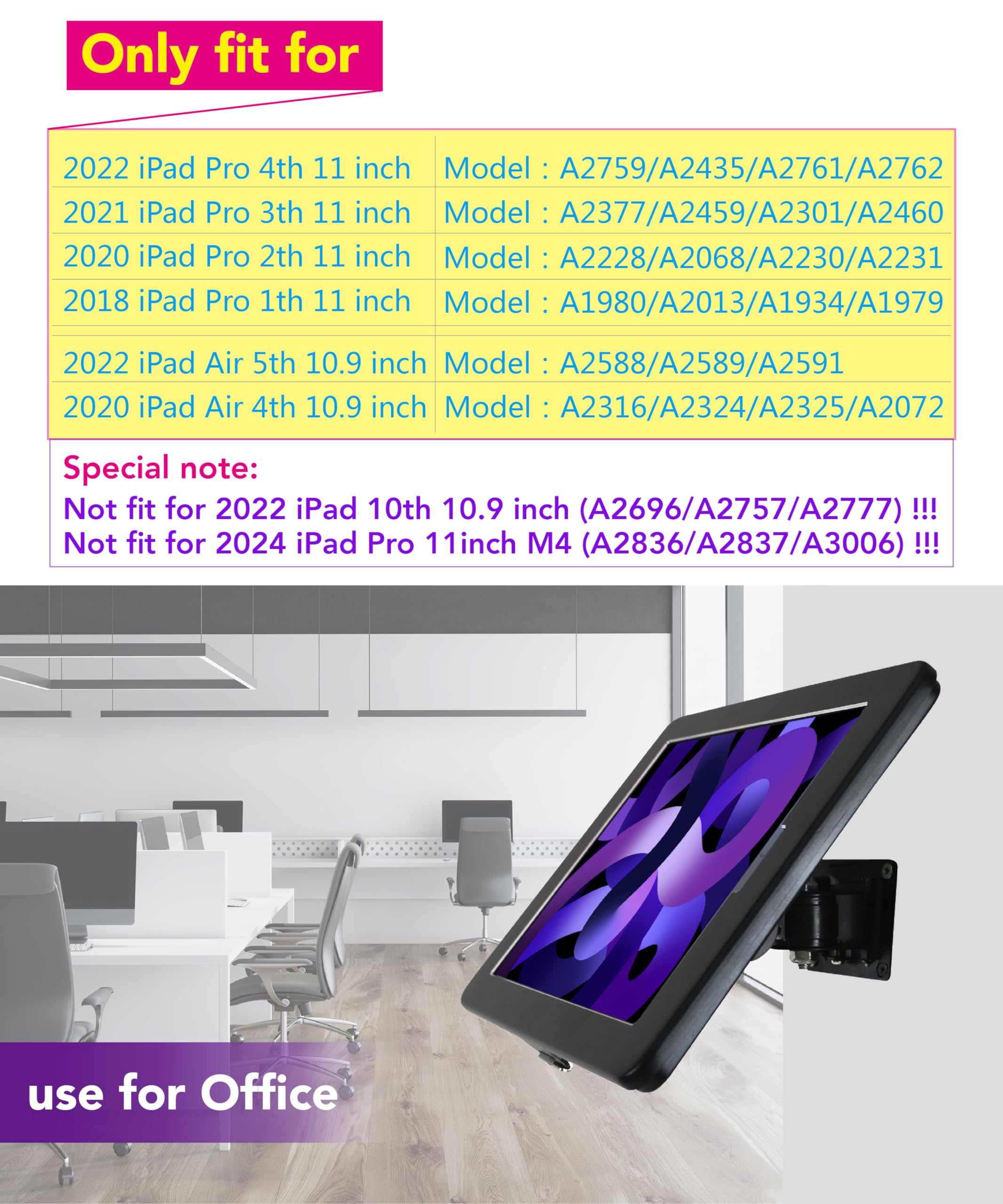 Wall Mount Bracket for iPad Pro 11