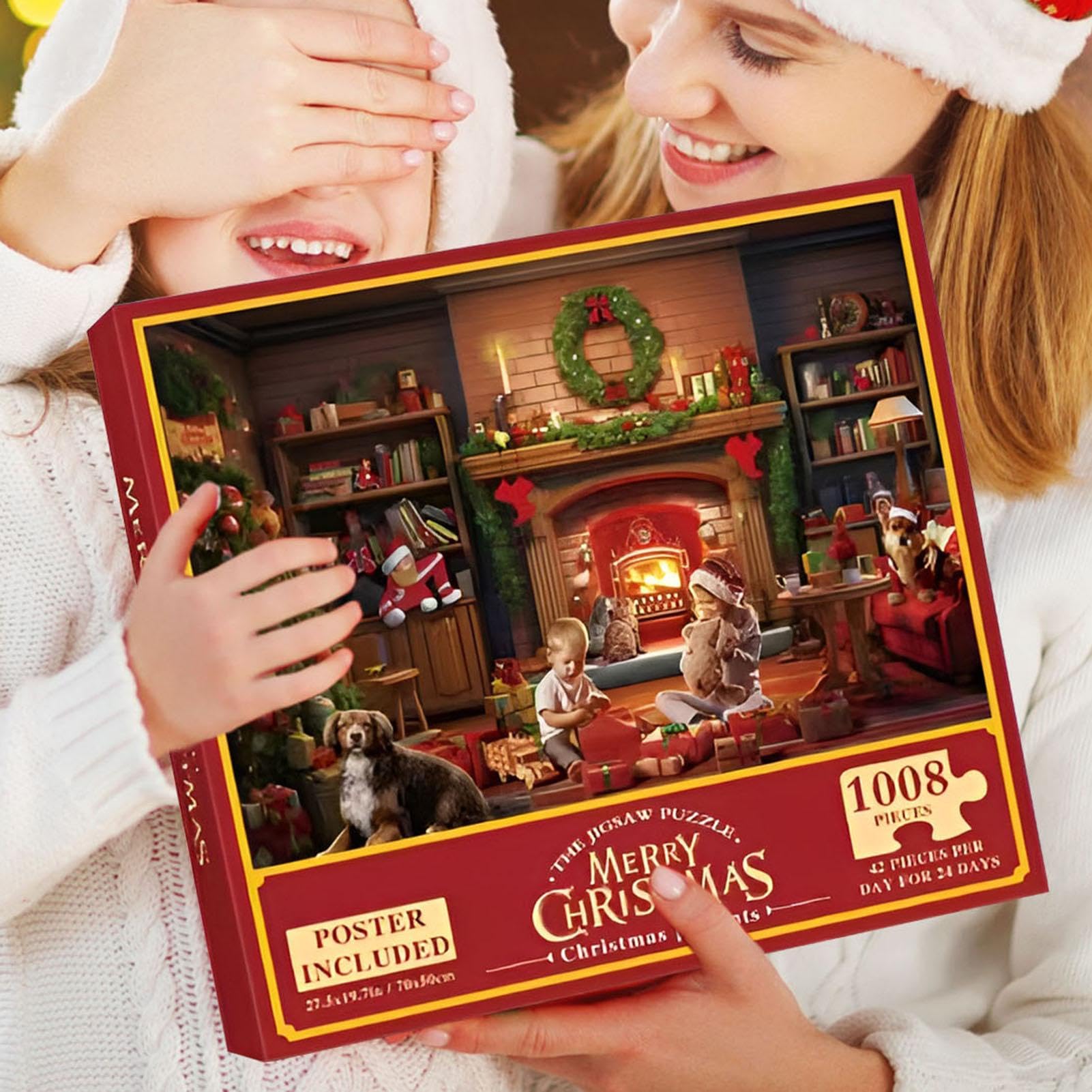 Christmas Countdown Puzzle - 1008 Piece Advent Calendar Puzzle, Festive Holiday Countdown Game | 24-Day Christmas Puzzle for Adults & Kids, Seasonal Family Activity for Holiday Decor & Gift Giving