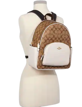 Coach Signature Canvas Court Backpack - Stylish & Durable Laptop Backpack for Women & Men, Perfect for Work, School & Travel