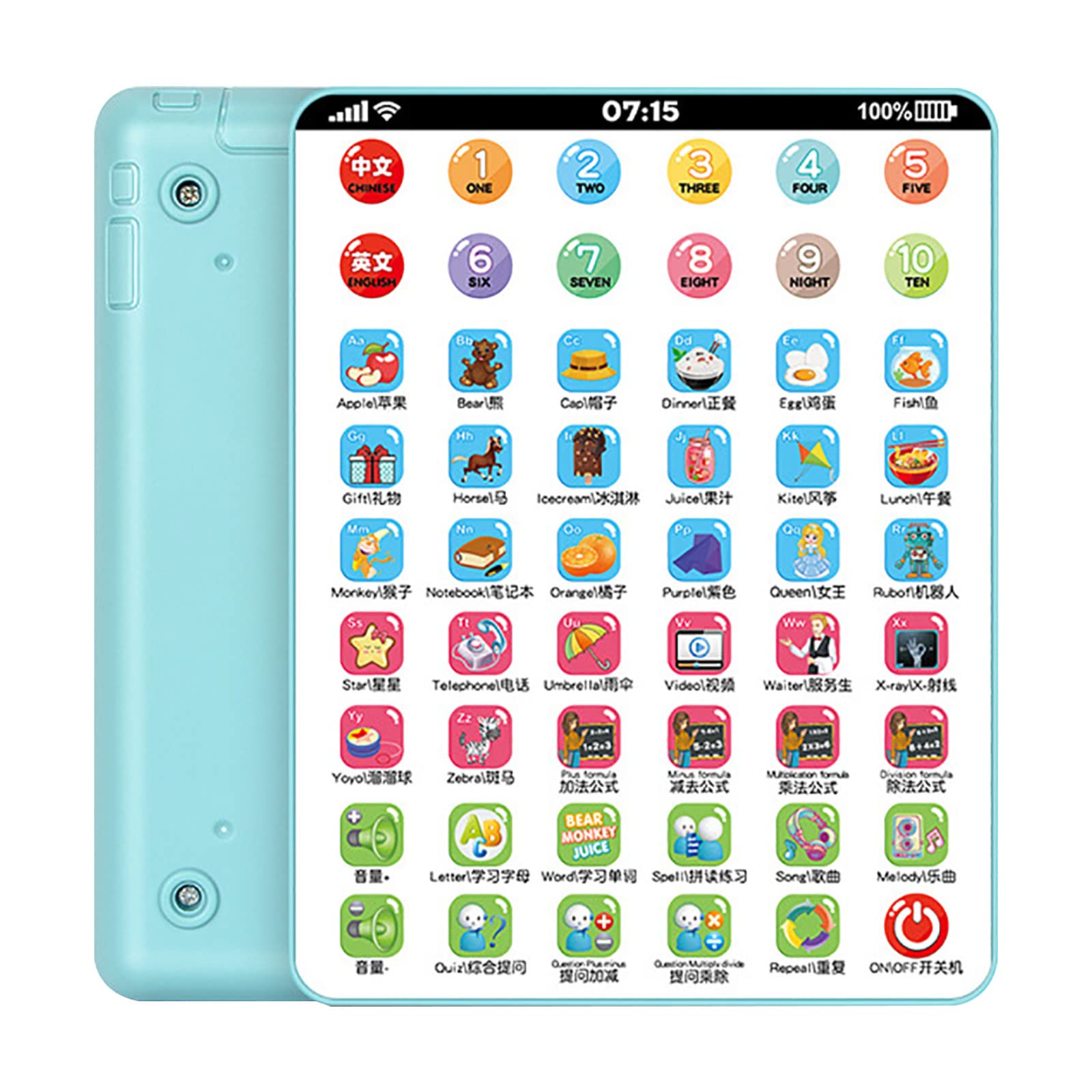 Educational Kids Tablet for Autistic Children - Preschool Learning Toy with Alphabet, Numbers, Math & Music | Sensory Learning Device for Toddlers Age 2+ | Perfect for Early Childhood Development & Special Needs Education