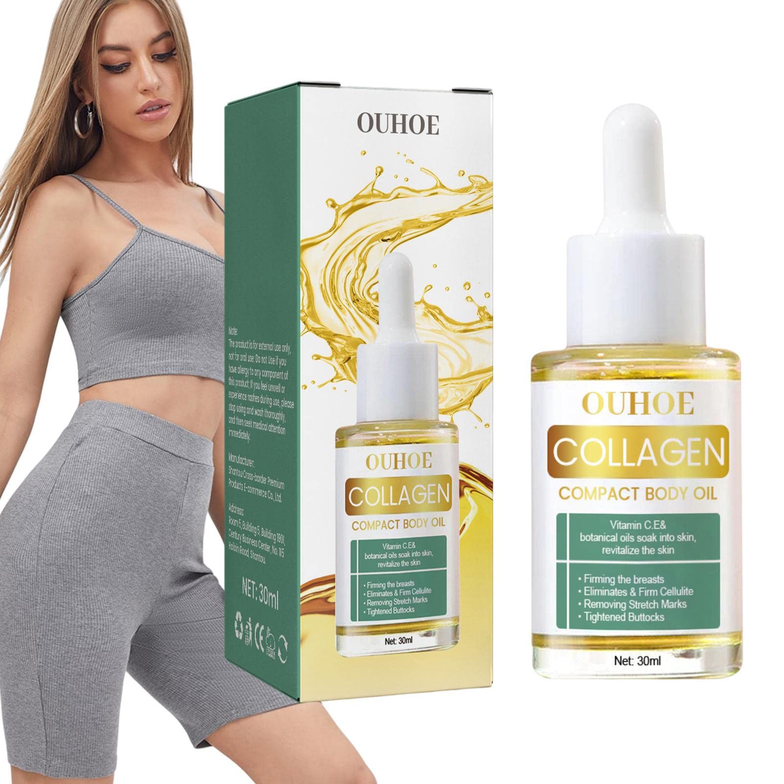Instant Tightening & Lifting Body Oil - 30ml Protein Enriched Firming Oil for Buttocks, Thighs & Skin | Tightens, Smooths & Enhances Curves | Perfect for Post-Workout, Massage & Body Contouring