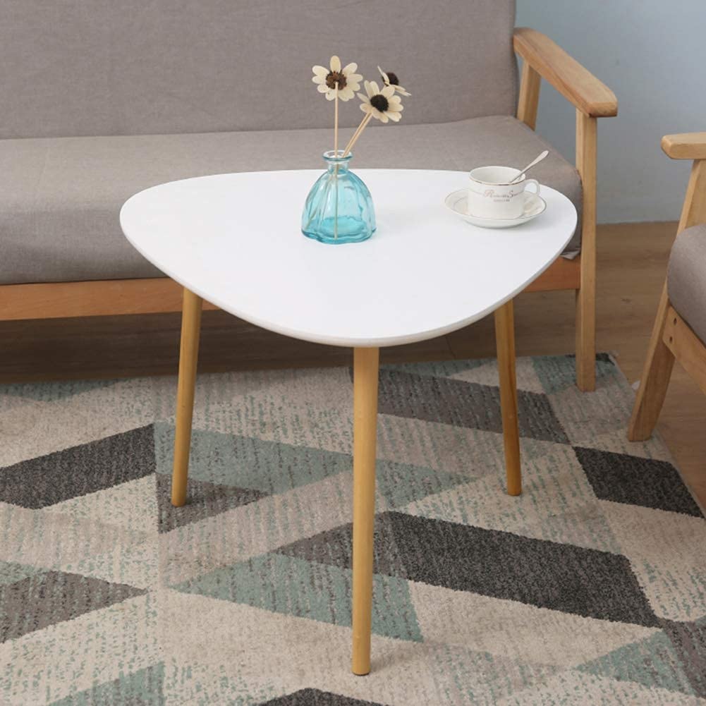 Modern Triangle Side Table - 40x45cm White Pine Coffee Table & End Table for Living Room, Home & Office Decor | Perfect for Tea Time, Reading Nook & Small Space Furniture