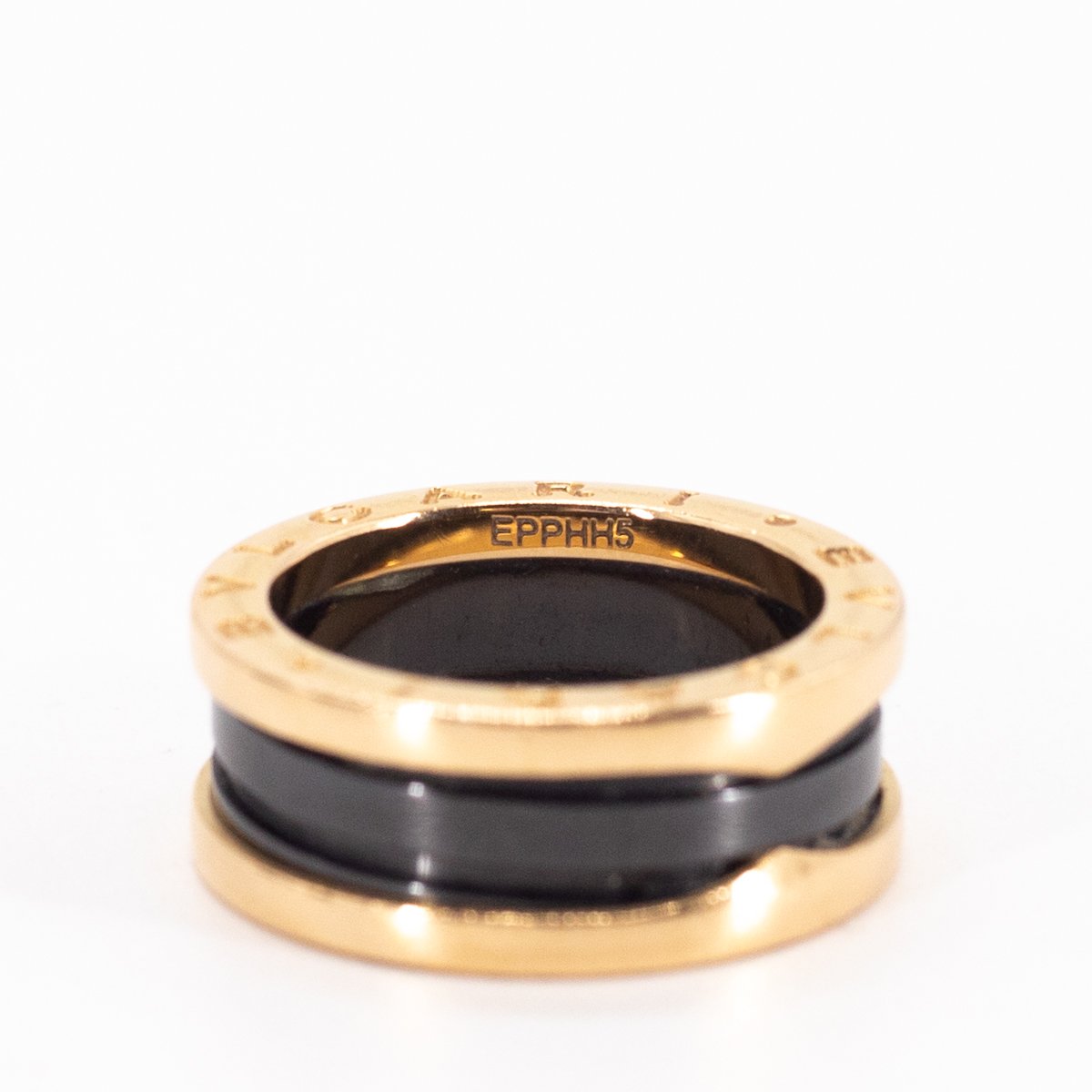 Bvlgari B.zero1 18K Gold & Black Ceramic Spiral Ring for Women - Luxury Jewelry Gift for Anniversary, Valentine's Day & Special Occasions