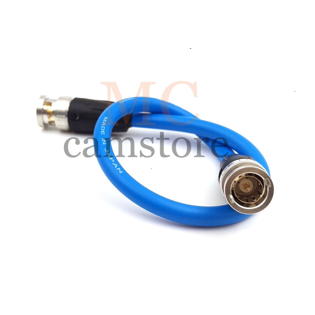 High-Quality SDI Video Cable Neutrik BNC to BNC Coiled Cable - Canare SDI Cable for SmallHD Monitors (10cm/3.94in, Blue) - Perfect for Studio, Broadcast & Live Production Setups
