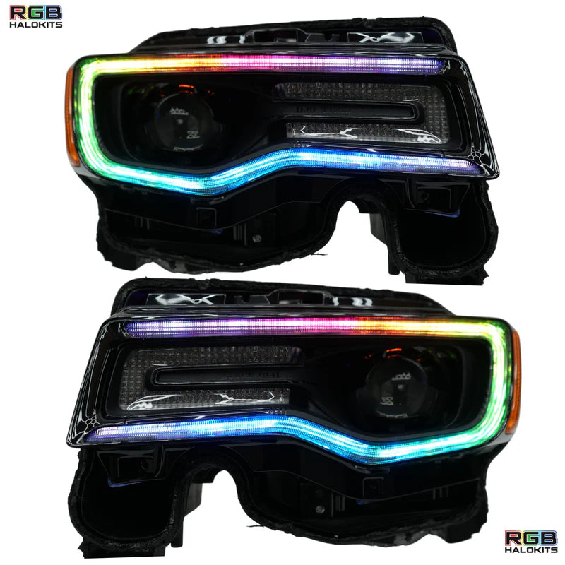 Jeep Grand Cherokee Multicolor DRL Boards (2014-2021) - LED Daytime Running Lights for Enhanced Visibility & Style - Perfect for Off-Roading & Night Driving