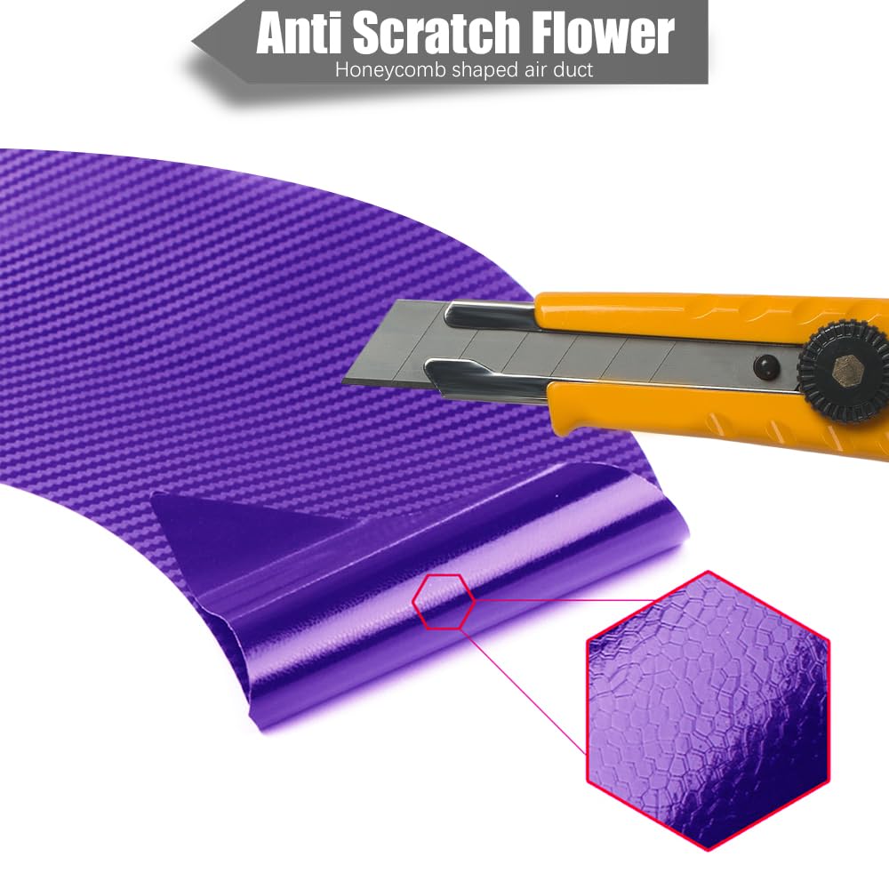 Pincuttee Universal Car Door Handle Protector - 8PC Purple Protective Films & Decals for Scratch Prevention - Perfect for SUVs, Sedans, and Trucks