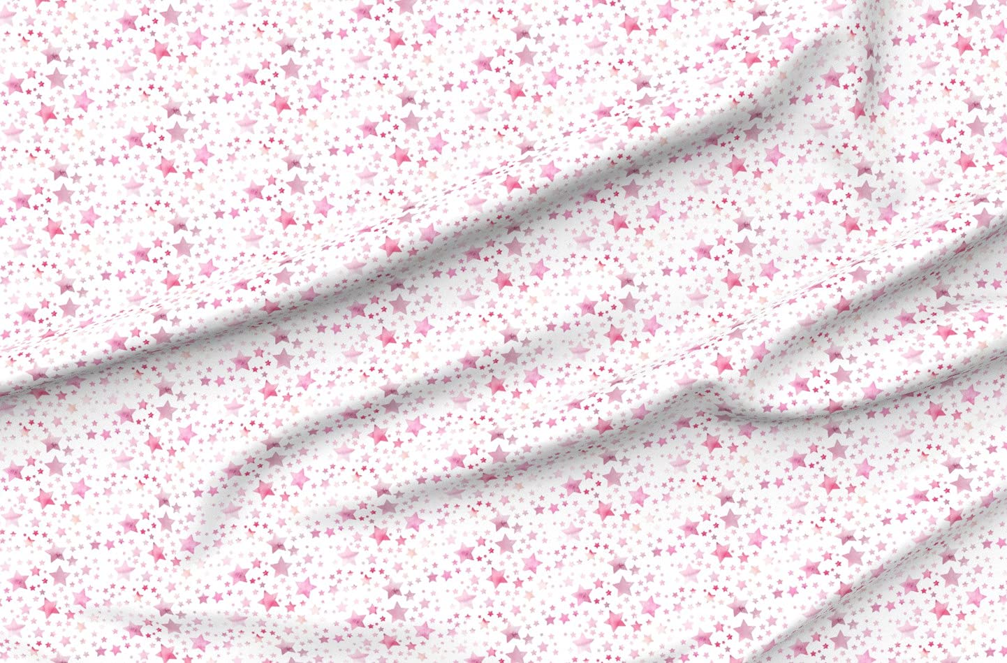 Stars Watercolor Pink Nursery Space Printed Velvet Fabric by The Yard - Upholstery, Home Decor & Apparel Fabric - Perfect for DIY Curtains, Throw Pillows & Baby Nursery Projects