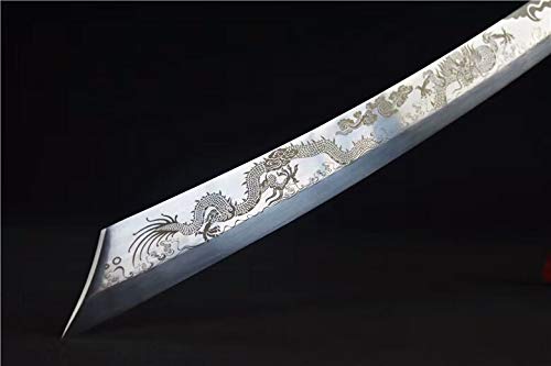 1095 Carbon Steel Forged Chinese Kang Xi Bao Dao Sword with Rosewood Handle - Authentic Traditional Blade for Martial Arts, Collectors & Home Display