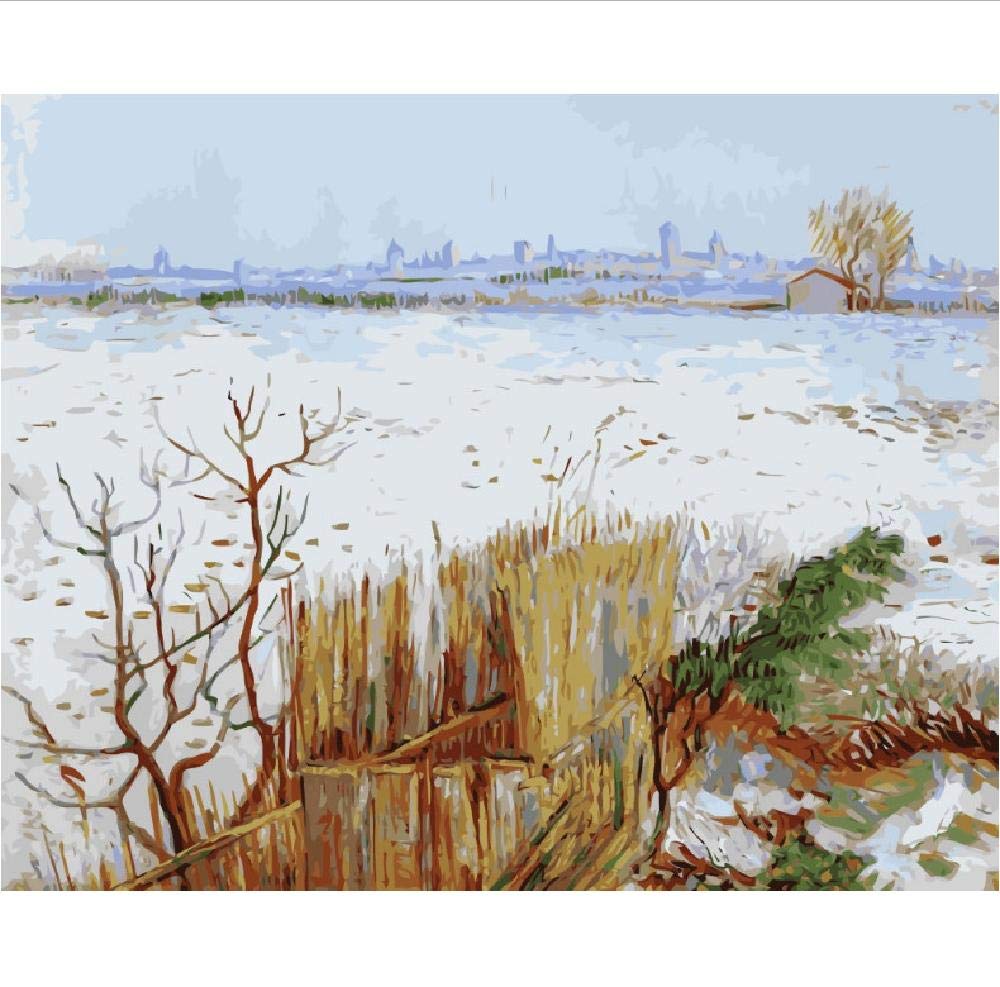 1000-Piece Wooden Jigsaw Puzzle for Adults - Van Gogh Winter Snow Landscape 3D Puzzle (75x50cm) | DIY Collectible, Modern Home Decor | Perfect for Relaxation, Family Bonding & Gift Giving