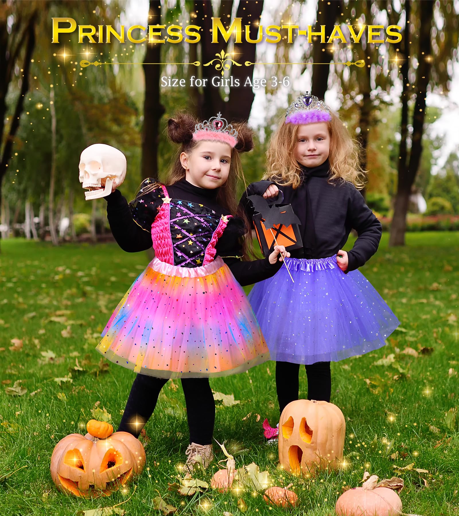 Princess Dress Up Costume Set for Girls Ages 3-6 - Fairy Tale Pretend Play Outfit for Toddlers & Little Girls | Perfect for Birthday Parties, Halloween, Dress-Up Play & Role Playing Games