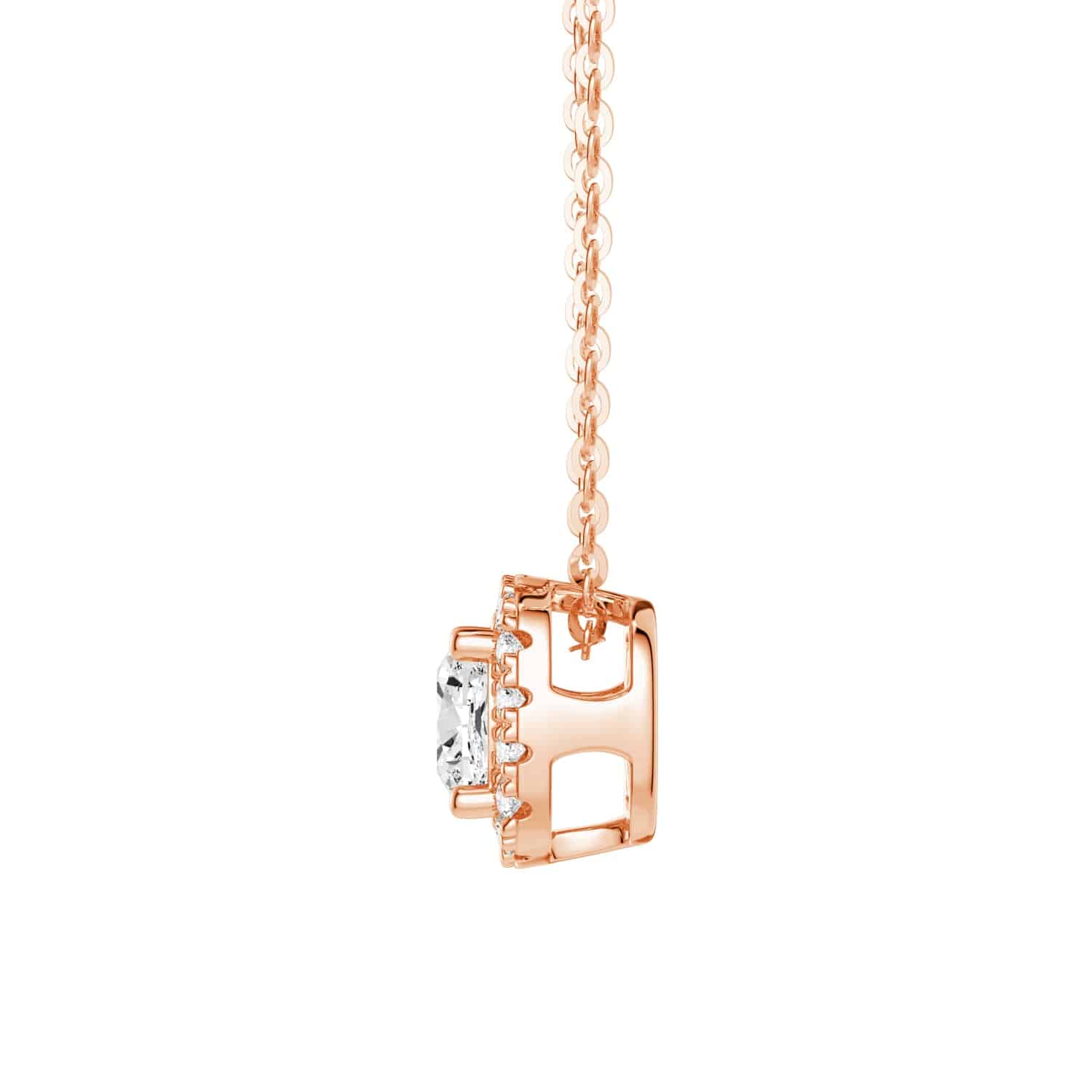 Exquisite Cushion Cut Pavé Moissanite Halo Pendant Necklace | 14K Gold Plated | Elegant Jewelry Gift for Women | Perfect for Weddings, Anniversaries & Special Occasions