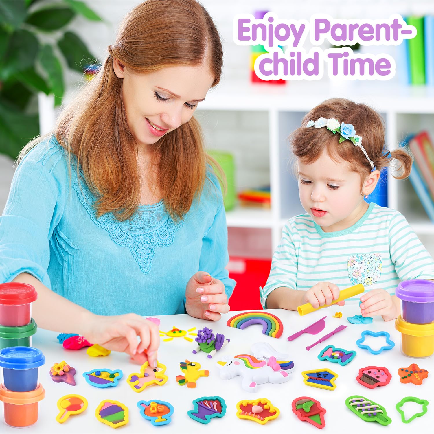 Unicorn Play Dough Set for Kids Ages 4-8 | DIY Ice Cream Making Kit with Molds & Tools | Non-Toxic, Safe Sensory Toy for Girls & Boys | Perfect for Birthday Gifts & Creative Play at Home