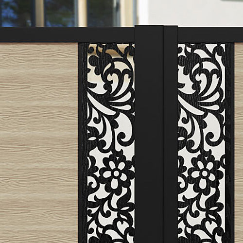 Classic Eden Straight Top Driveway Gate in Light Oak with Middle Screen - Durable Wooden Driveway Gate for Enhanced Privacy and Security, Perfect for Residential Homes, Gardens, and Estate Entrances