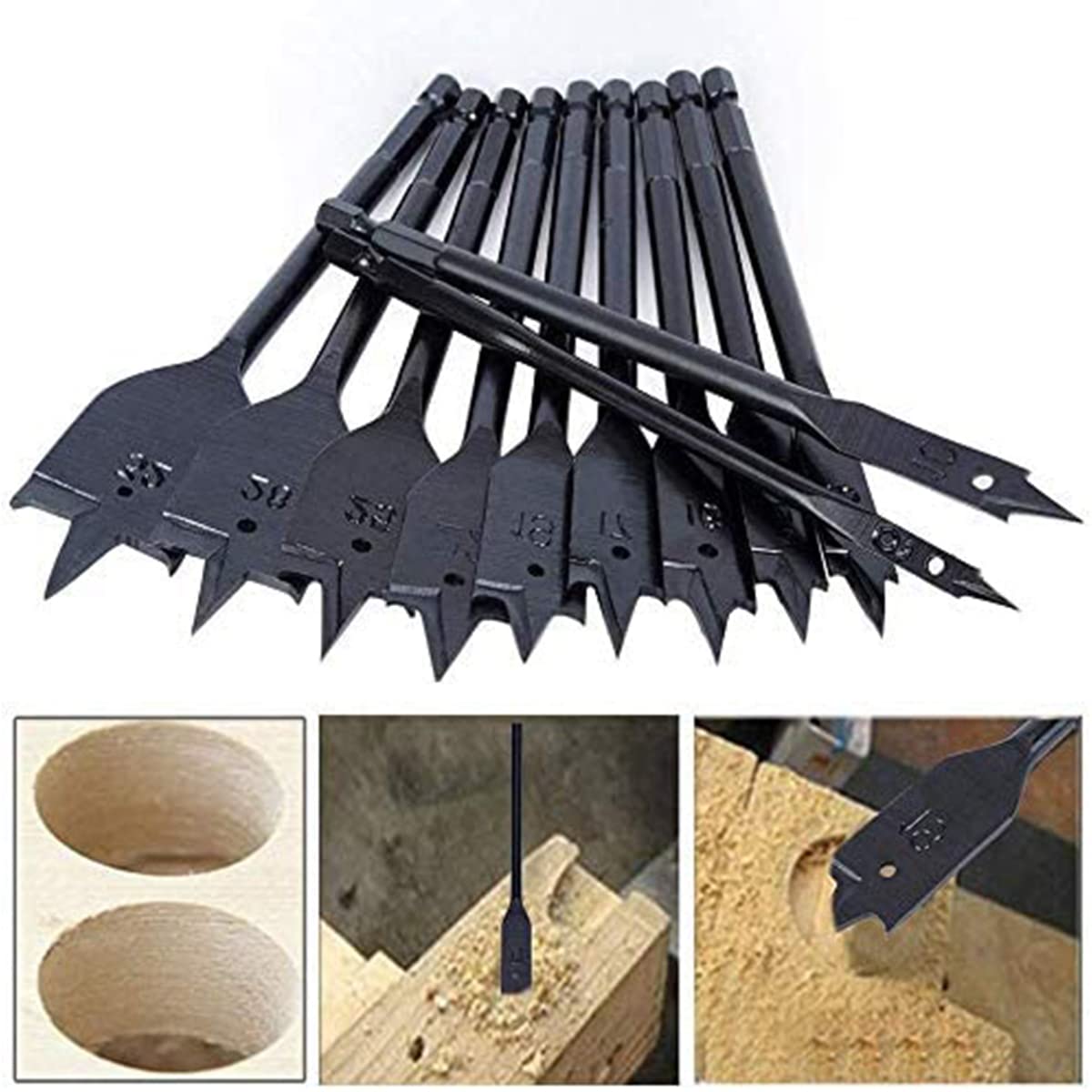 35mm Flat Wood Drill Bit - Carbon Steel Spade Bit for Hard/Soft Wood & Plywood - DIY & Carpentry
