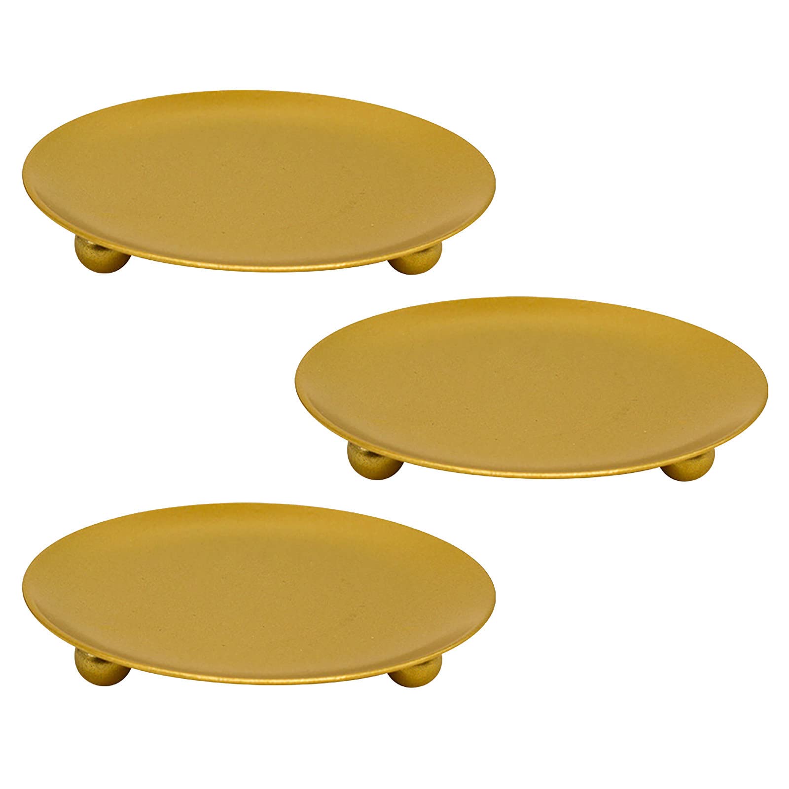 Malltop Shawn Geometric Round Wrought Iron Candlestick Holder - Gold Metal Candle Stand for Taper Candles - Elegant Home Decor for Dining Table, Wedding Centerpiece & Holiday Decorations