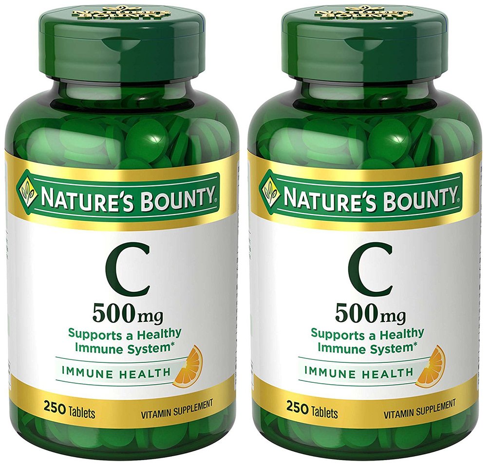 Vitamin C 500mg Supplement - 2 Bottles (250 Tablets Each) - Immune Support & Antioxidant Boost for Daily Wellness & Skin Health