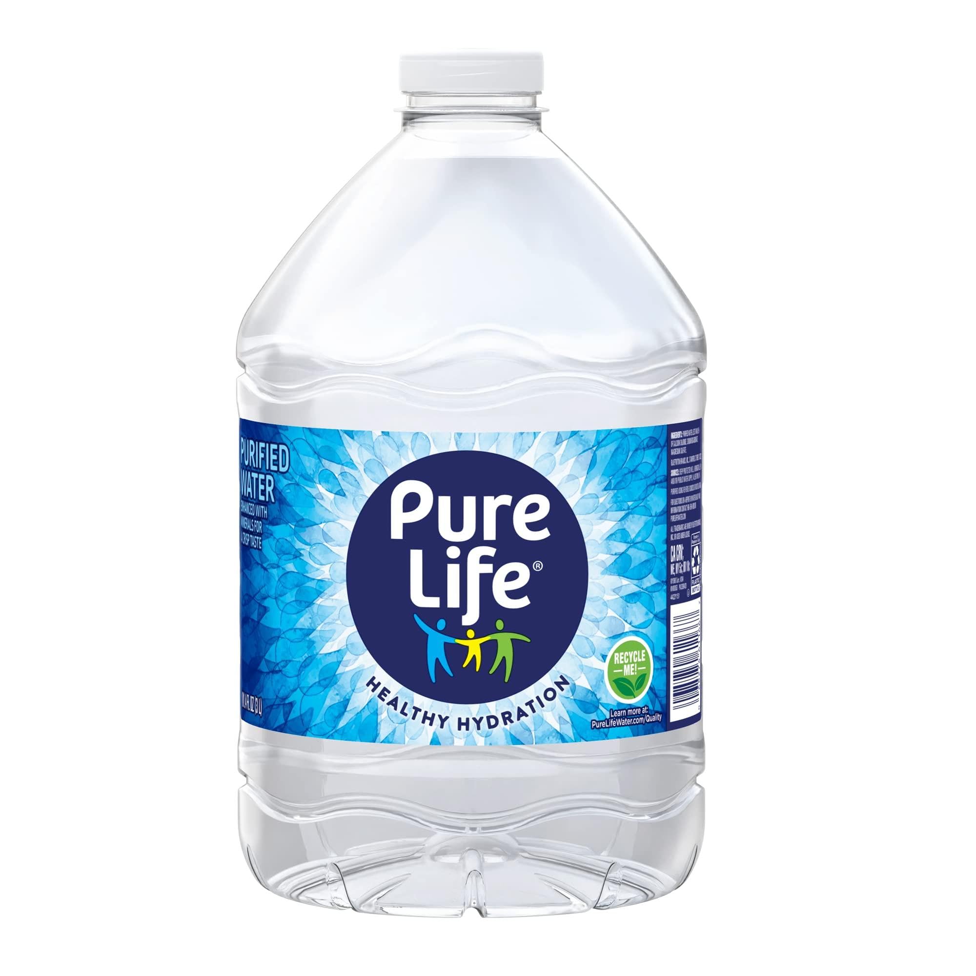 Pure Life Purified Water - 101.4 Fl Oz (3 Liters) Plastic Bottle | BPA-Free Drinking Water for Home, Office, Gym & Emergency Preparedness