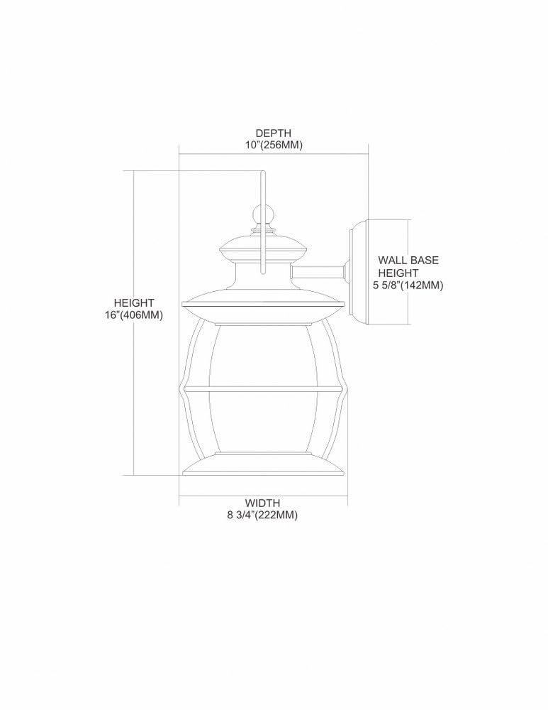 Elk Home Village Lantern 1-Light Wall Sconce - Weathered Charcoal Finish, Clear Seeded Glass, Traditional Style Outdoor Lighting for Porch, Patio, Garden, and Entryway Decor
