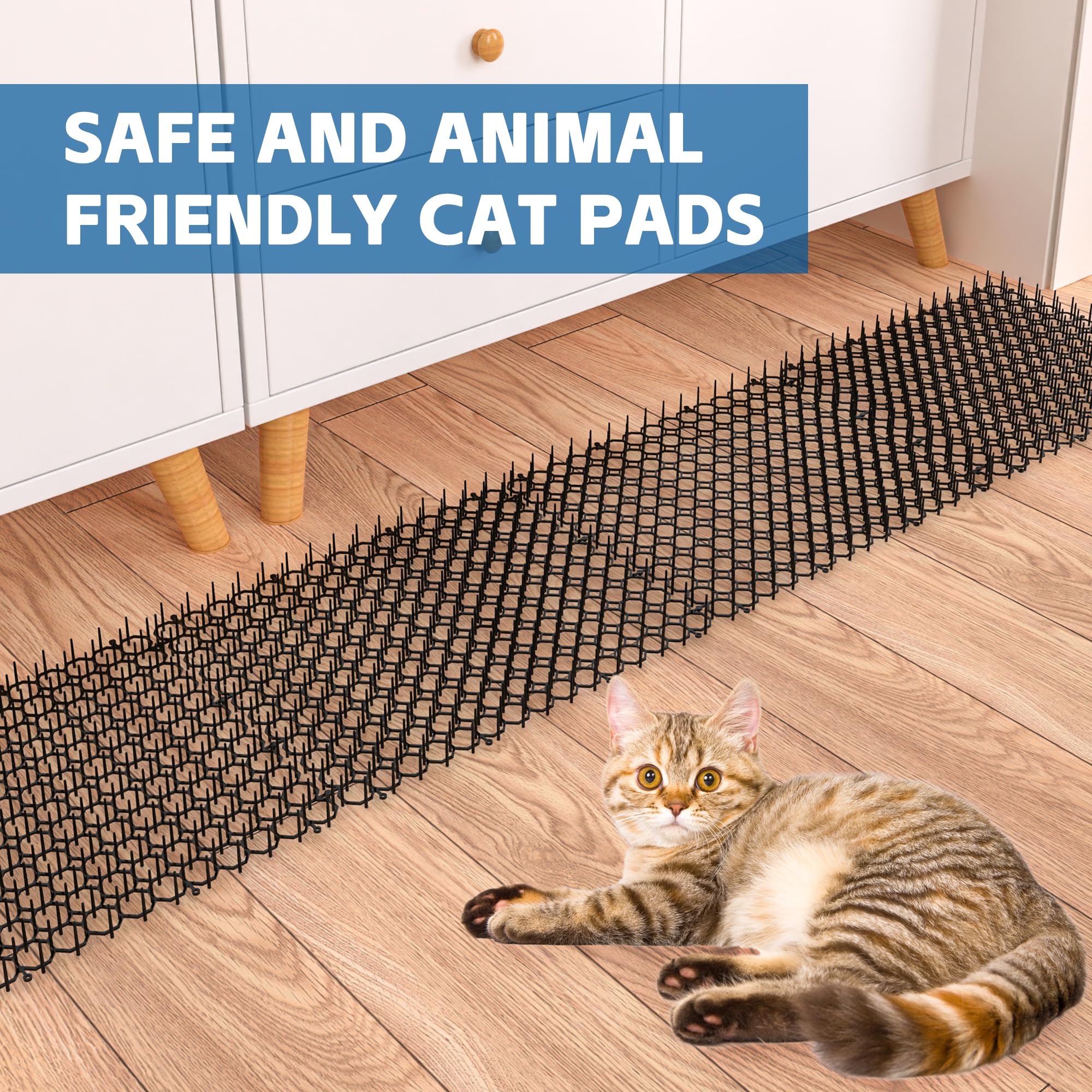 16 X 13 Inch Cat Scat Mat (16 Pack) - Indoor/Outdoor Pet Deterrent for Plants, Furniture & Sofas - Keep Cats Away from Gardens, Beds & Countertops