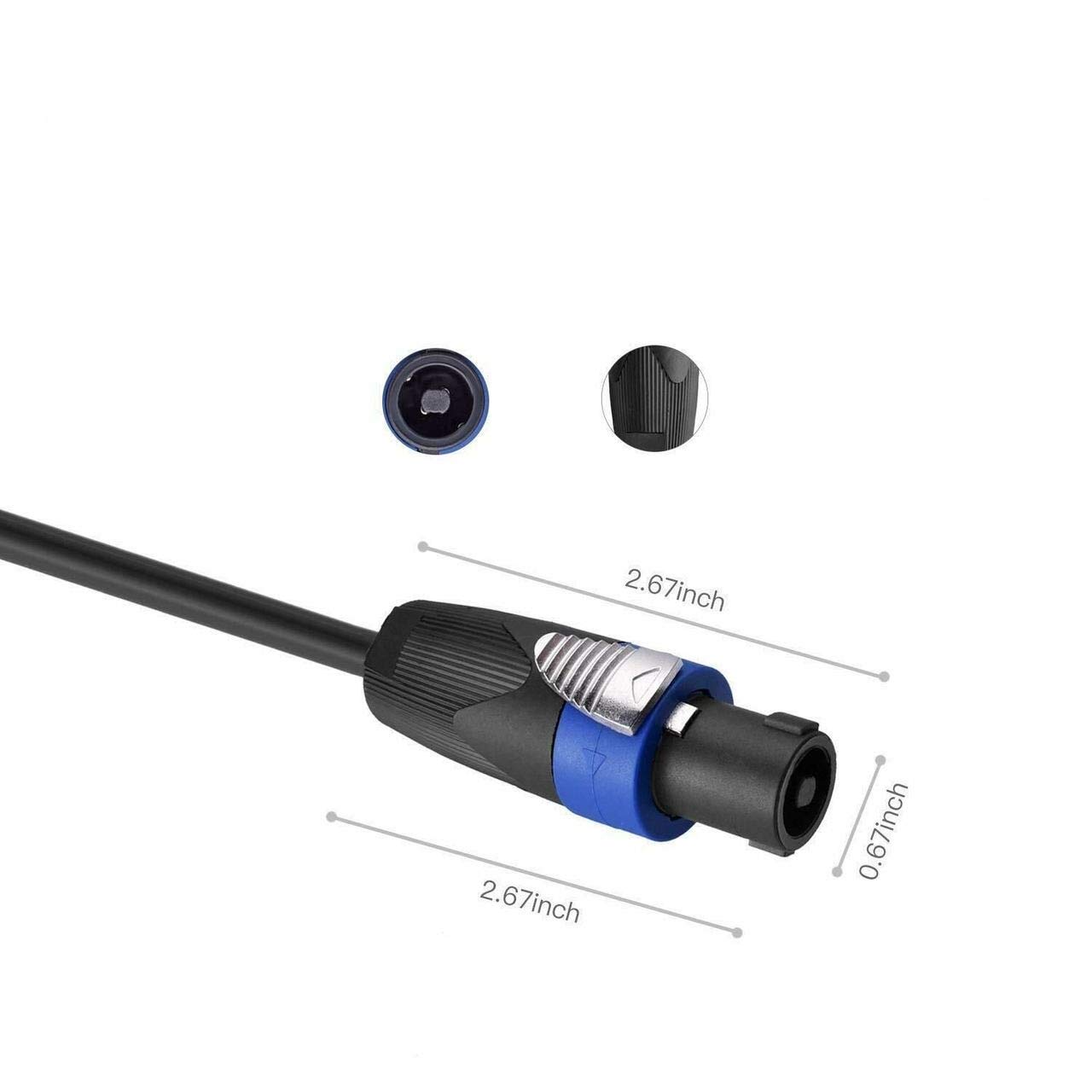 MR DJ CSMSM30 30ft Professional Speakon Male to Male Speaker Cable - Perfect for Live Sound, DJ Equipment, and PA Systems