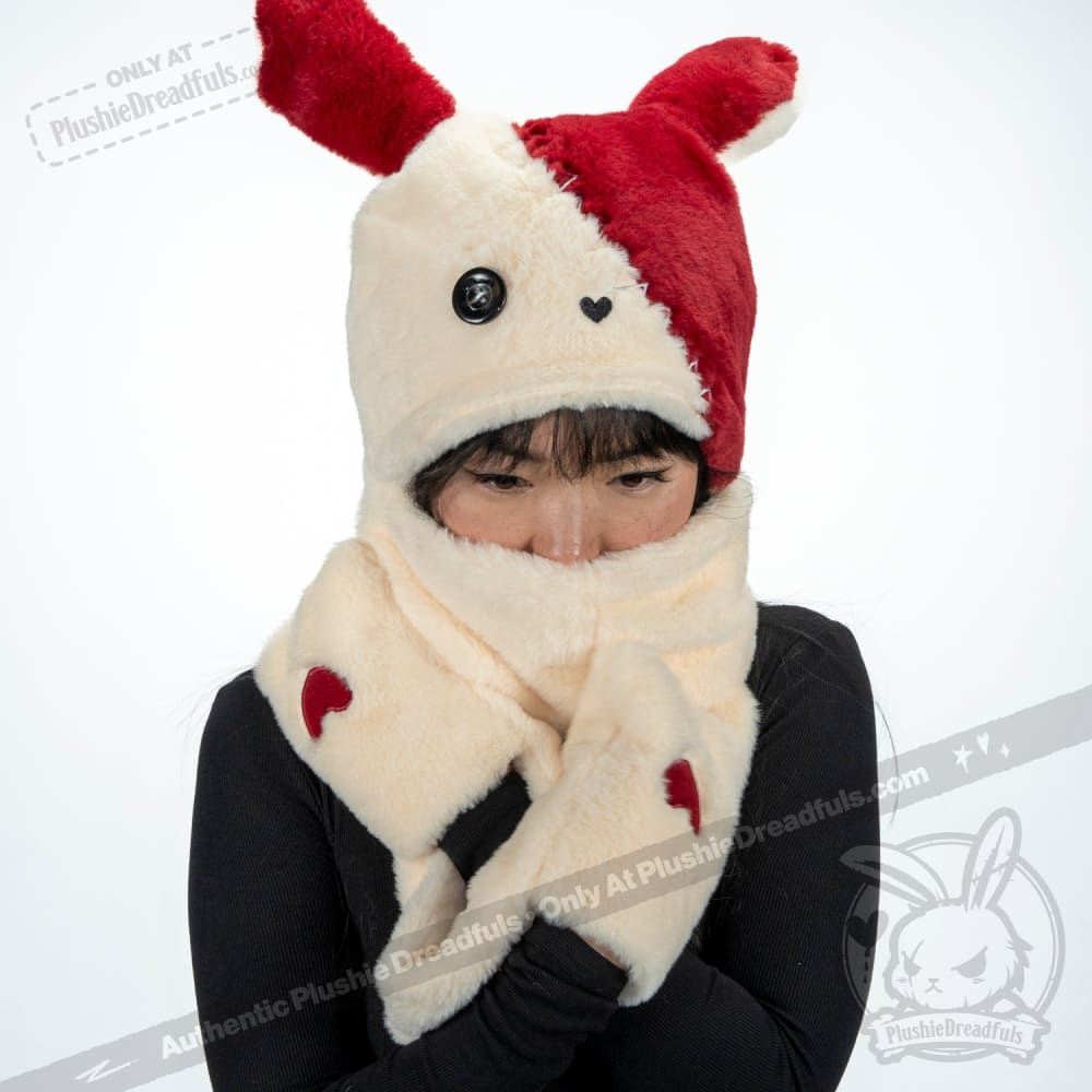 Scoodie Dreadful Love Rabbit Scarf Hoodie - Cozy Winter Wear for Women | Cute Animal Print Fashion Accessory | Perfect for Cold Weather, Outdoor Activities & Casual Style