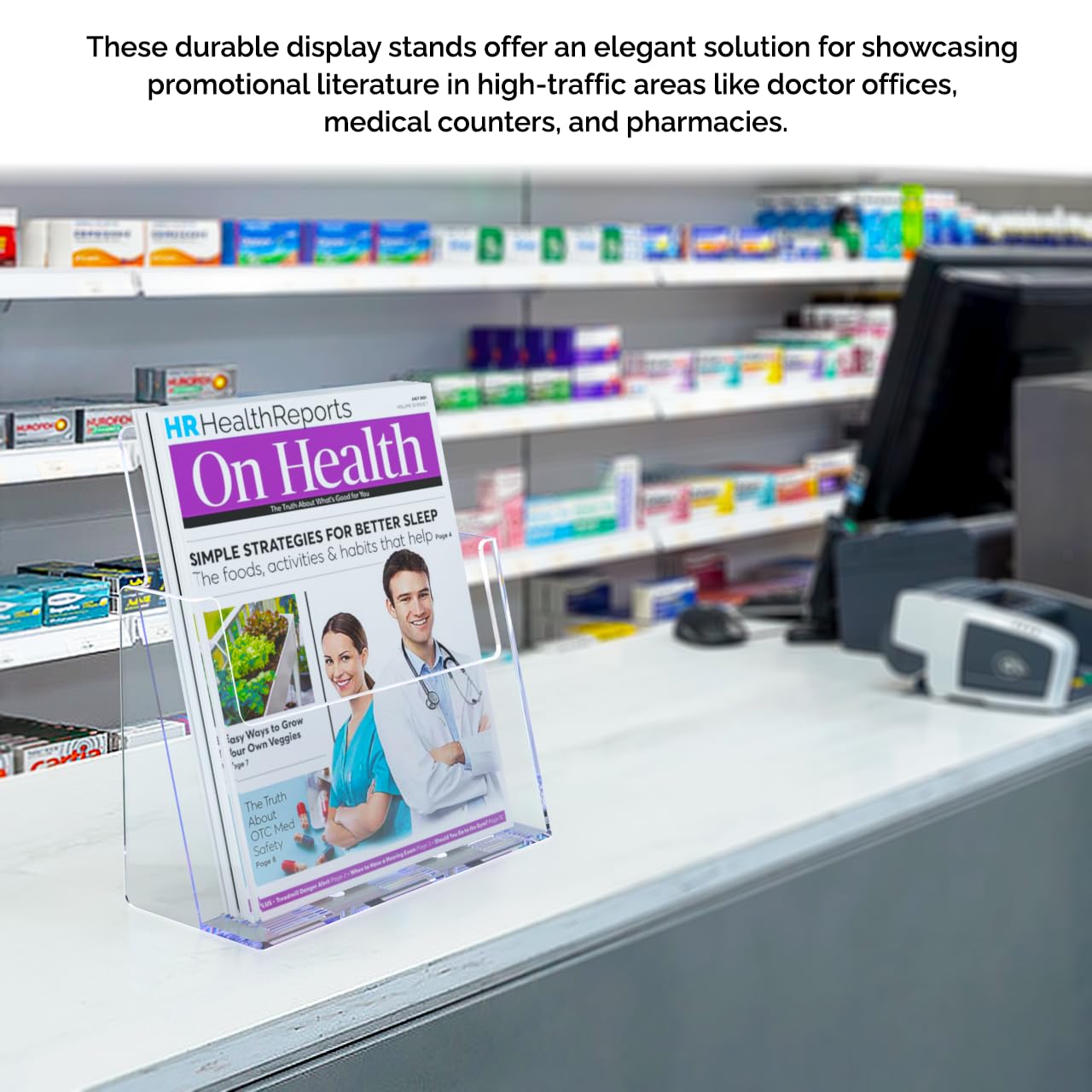 25 Pack Clear Acrylic Magazine Holders - 8.5
