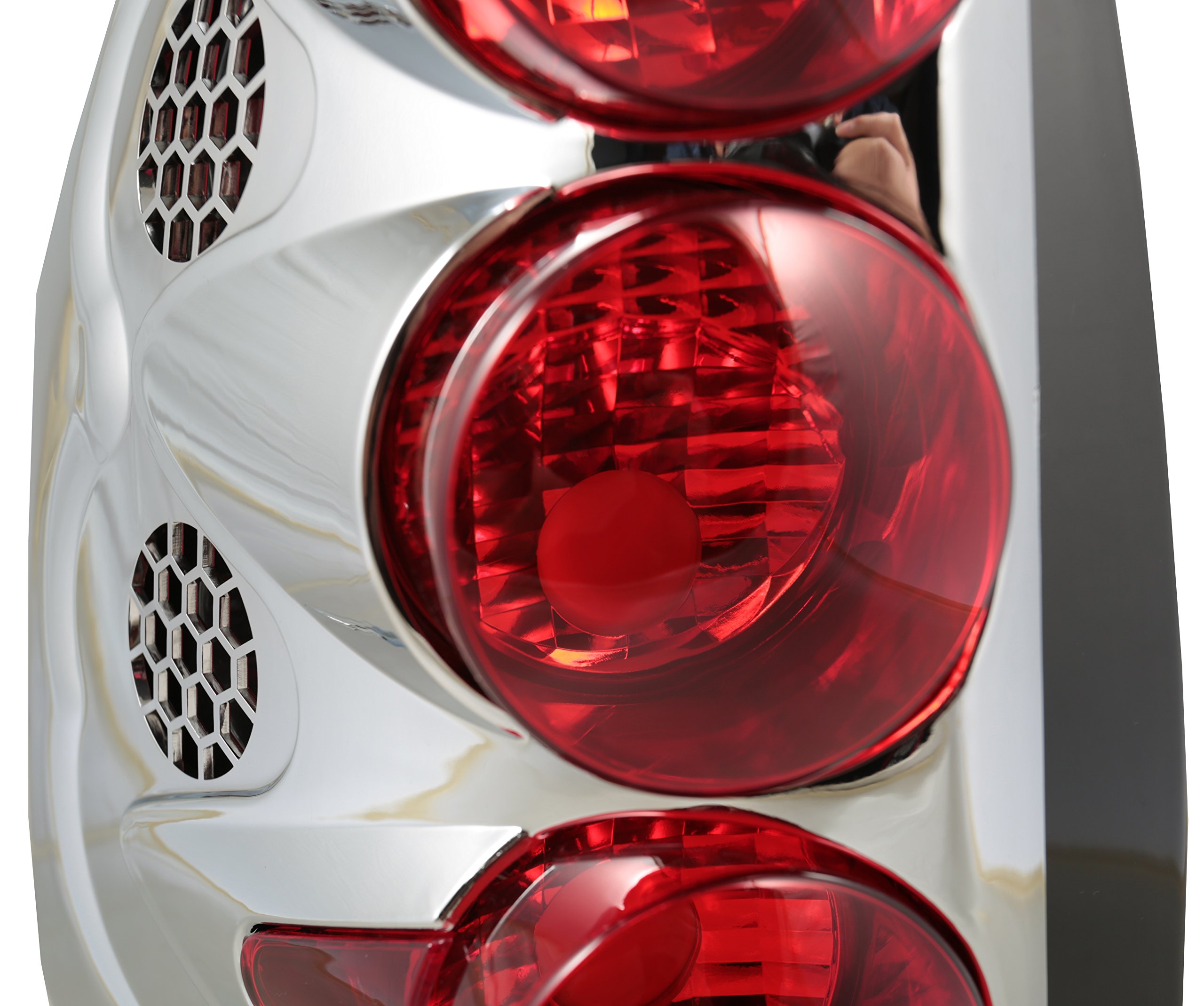 GMC Envoy Chrome Euro Style Tail Lights Assembly Pair - Left Driver & Right Passenger Side Replacement - Perfect for Night Driving & Car Customization