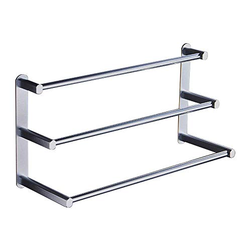 Polished Aluminum Wall Mount Towel Bar - Adjustable 41-81cm Towel Rail Holder for Bathroom & Kitchen | Space Saving Bathroom Accessory | Perfect for Small Spaces & Modern Home Decor (71cm)