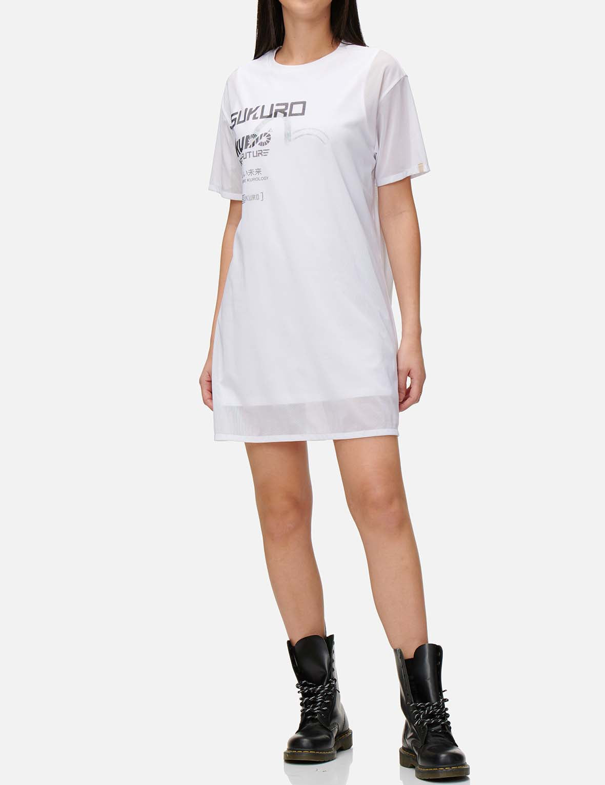 Women's Mesh Overlay T-Shirt Dress - Stylish Casual Summer Dress for Outfits, Beach, and Everyday Wear
