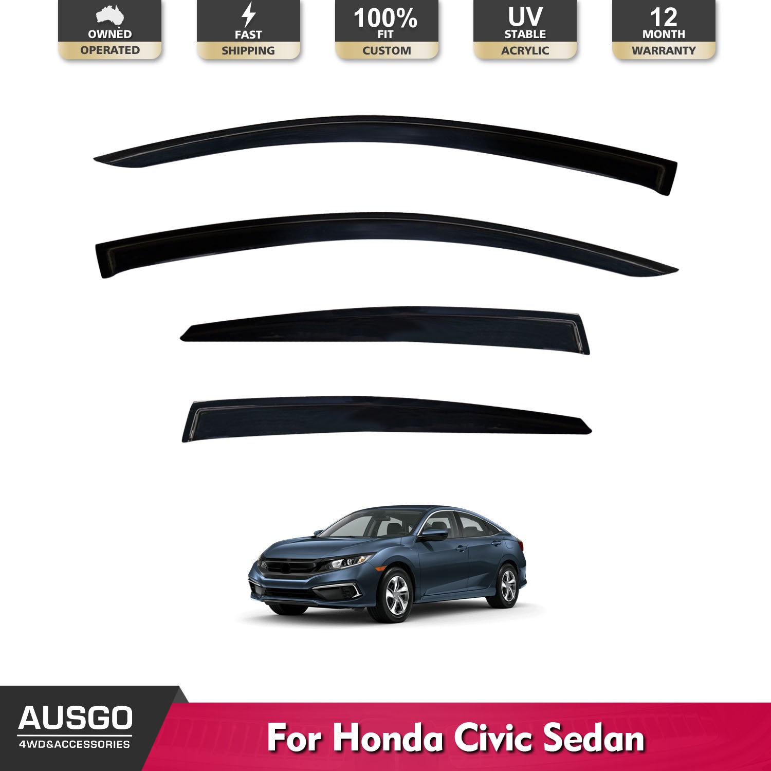 Premium Car Windshield Sun Shade for Honda Civic 10th Gen Sedan (2016-2021) - UV Protection & Heat Reduction for Parking & Outdoor Use