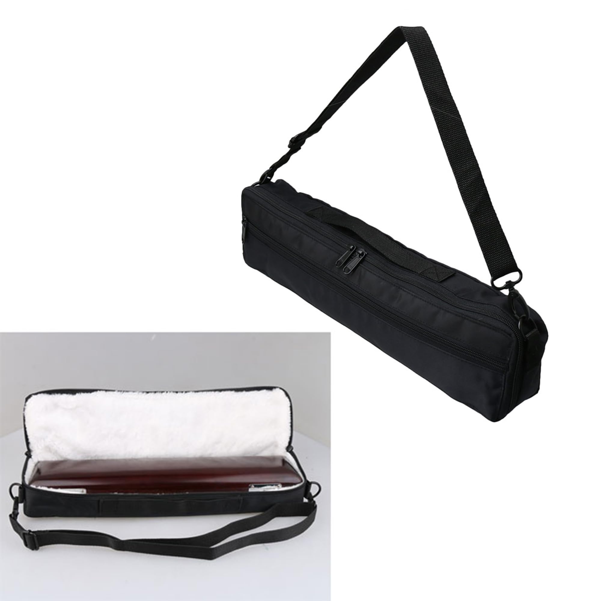 **Yibuy Portable Flute Case Bag - Adjustable Shoulder Strap, Padded Protection for 16-Hole Flute - Perfect for Travel, School & Music Performances**