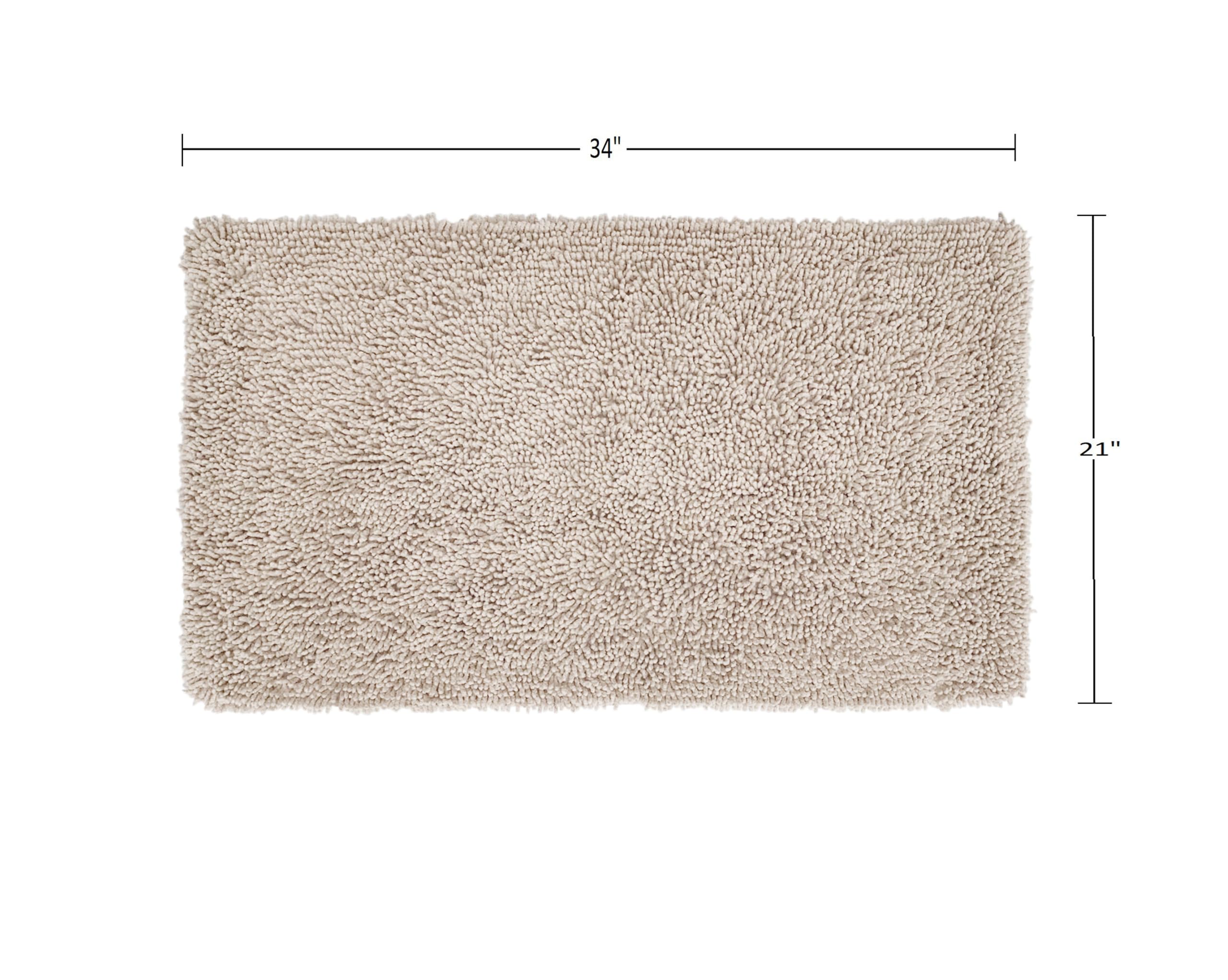 Home Weavers Fantasia 100% Cotton Bath Rug Set - Ultra Soft & Absorbent Non-Slip Bathroom Mat, Washable Kitchen Floor Mat (21