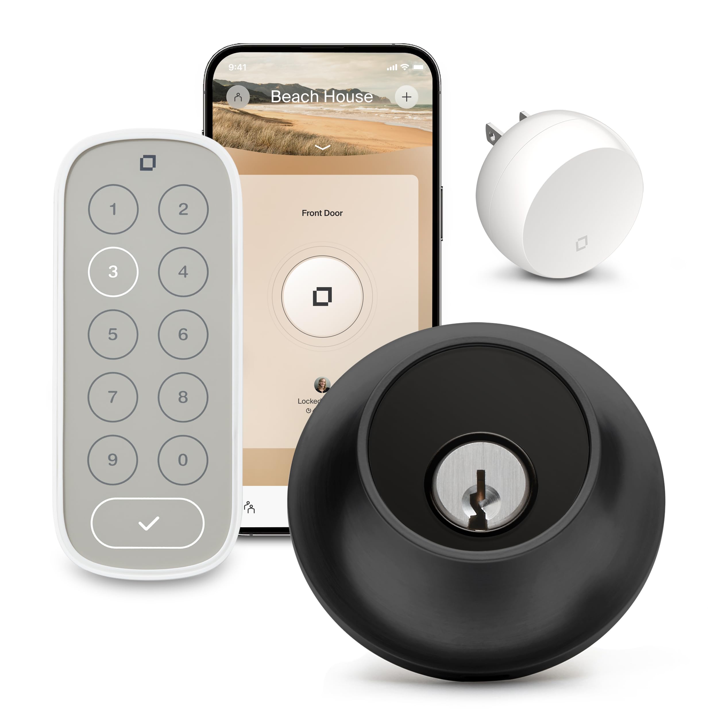 Level Lock (Wi-Fi) Smart Lock with Keypad - World's Smallest Keyless Entry System - Remote Access via iOS/Android App - Apple HomeKit, Alexa & Google Assistant Compatible (Matte Black) - Perfect for Smart Homes, Vacation Rentals & Airbnb Properties