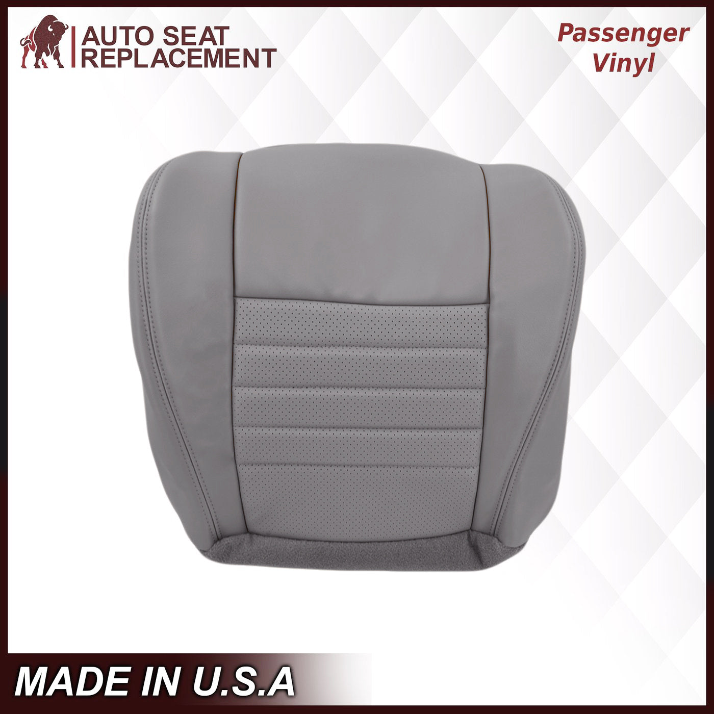 1999-2004 Ford Mustang GT Convertible Perforated Seat Covers - Medium Graphite Gray | Custom Fit Leather Replacement | Perfect for Road Trips & Car Shows