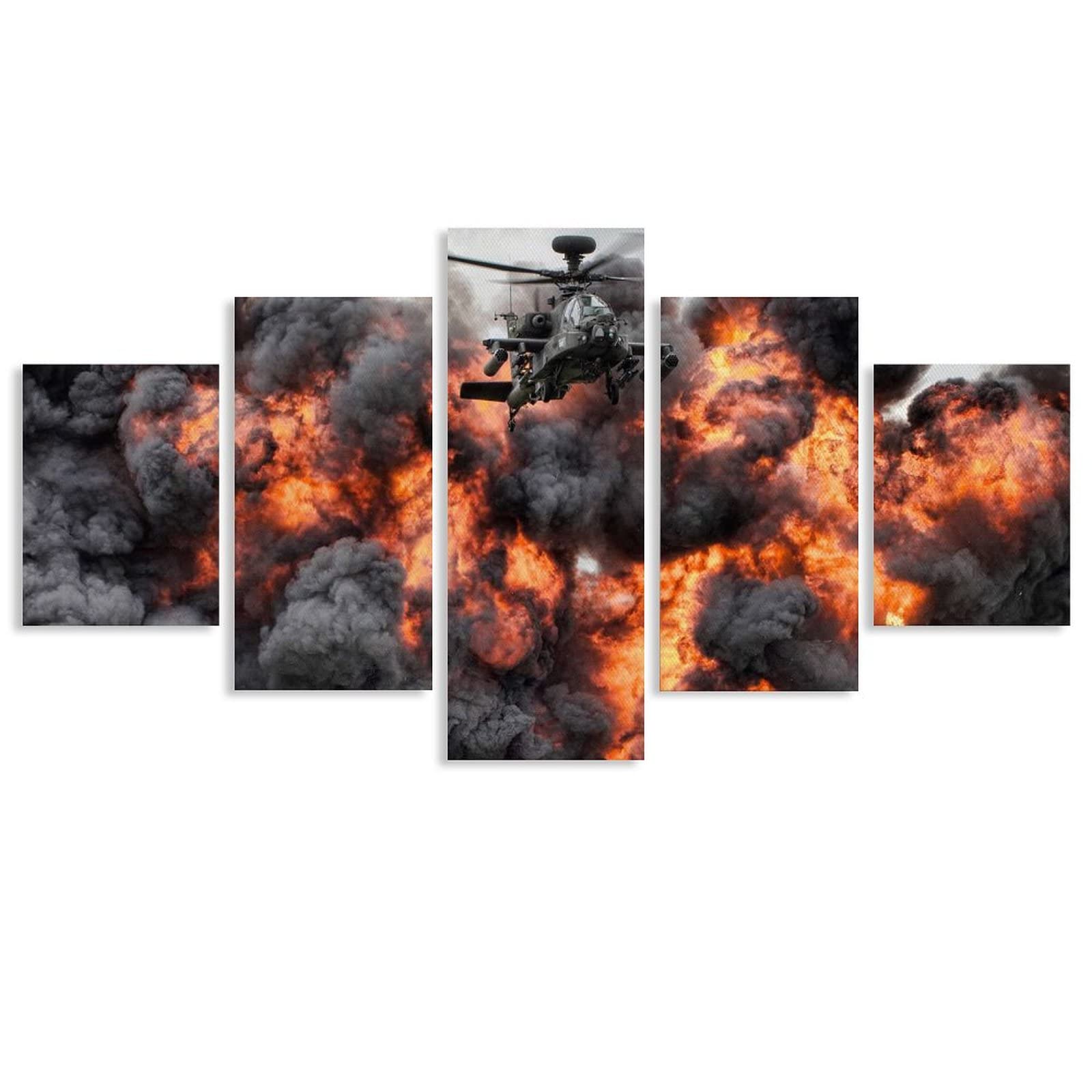 Military Helicopter Canvas Wall Art Prints - Set of 4 (8x12