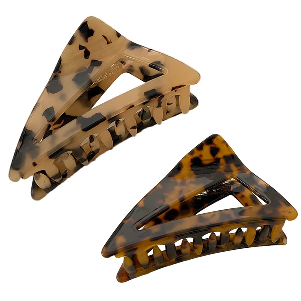 Non-Slip Strong Hold Hair Claw Clips - 2PCS Large Fashion Hair Clips for Women | Elegant Handmade Barrettes & Hair Accessories | Perfect for Work, Parties & Everyday Styling
