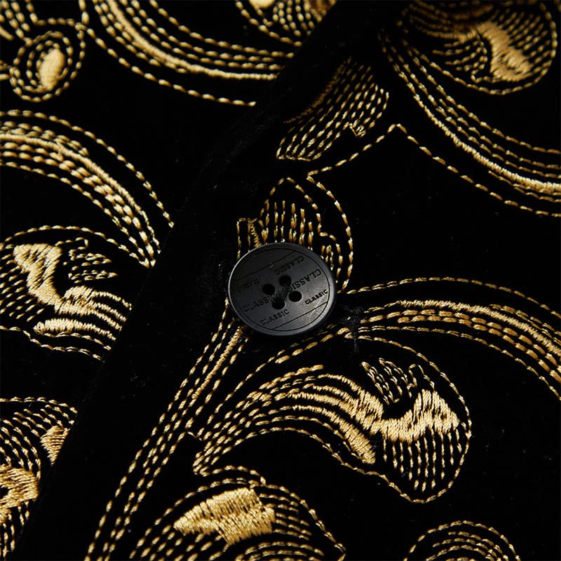 Luxury Men's Embroidered Blazer Suit - Single Button Tuxedo Jacket for Prom, Wedding & Formal Events | Elegant Dress Coat for Groomsmen, Business & Special Occasions