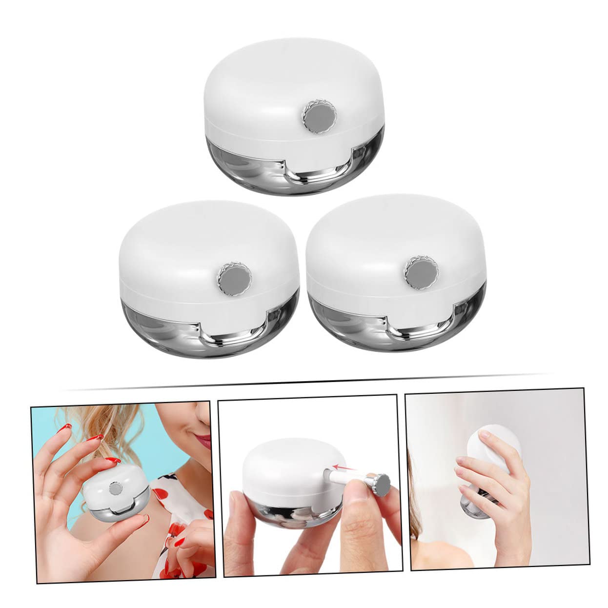 BIUDECO 3-Piece Mini Sample Jars with Lids - Portable Cosmetic Storage Containers for Travel, Makeup, Skincare & DIY Samples
