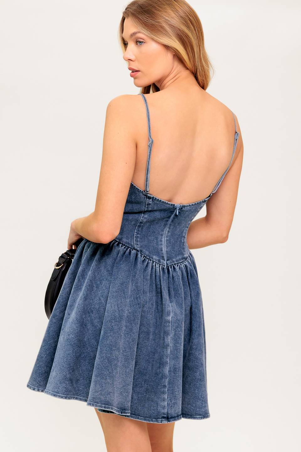 DINA DENIM MINI DRESS - Women's Vintage Style Denim Short Dress with Pockets | Perfect for Casual Outings, Date Nights & Summer Fashion