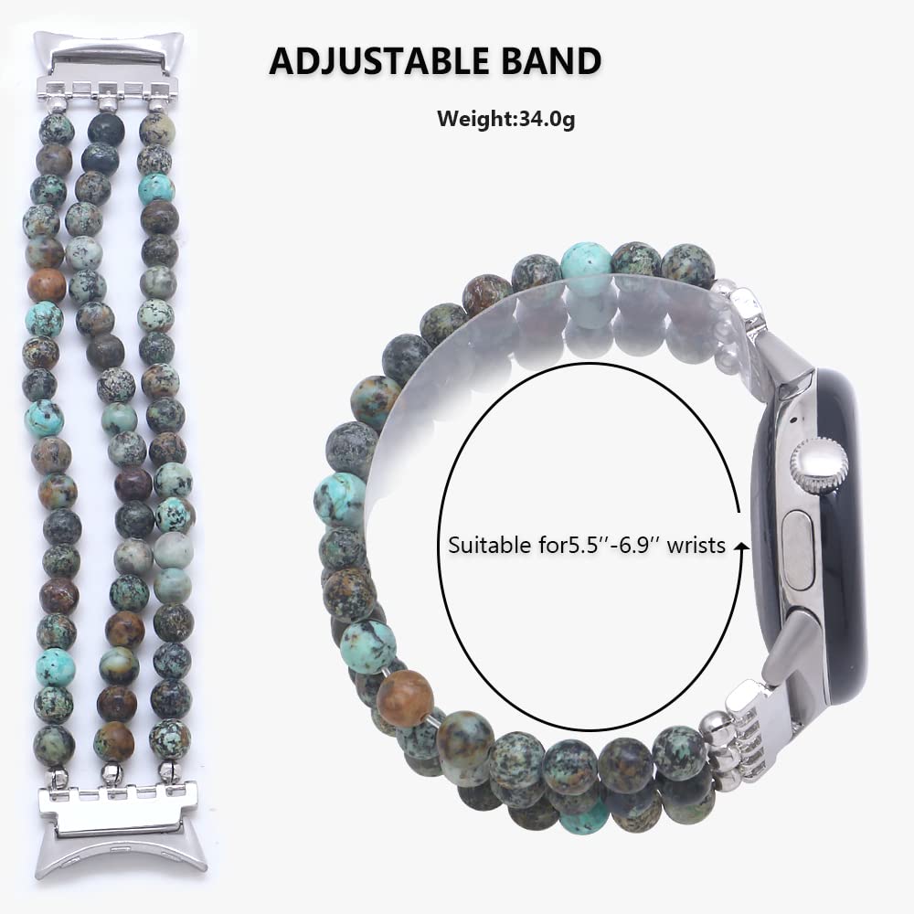 Google Pixel Watch Band 41mm Beaded Gemstone Bracelet for Work & Travel