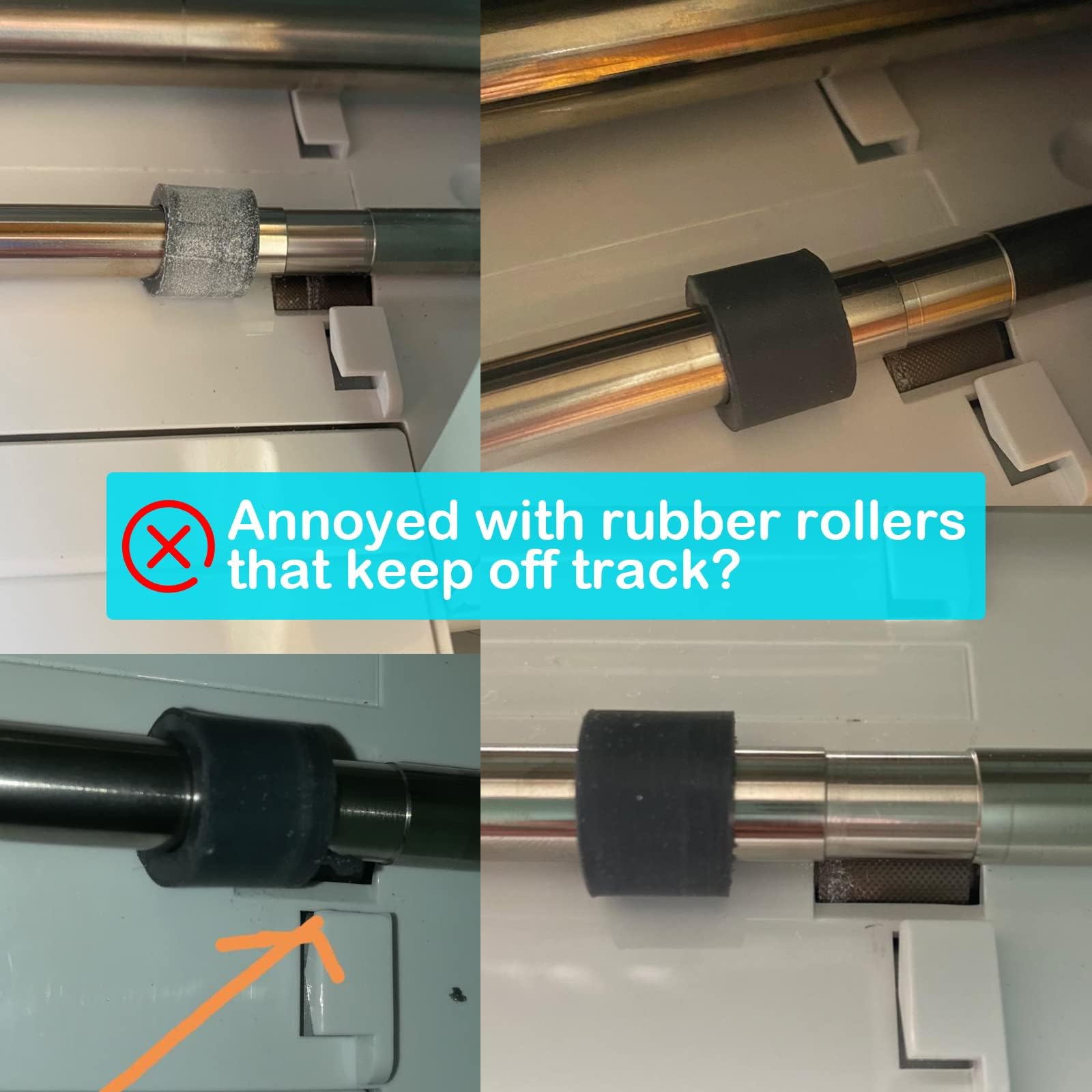 Cricut Maker/Maker 3 Replacement Rubber Roller Set - Mat Guide Rubbers & Retaining Rings - Complete Repair Kit for DIY Craft Machine Maintenance - Perfect for Vinyl Cutting & Scrapbooking Projects